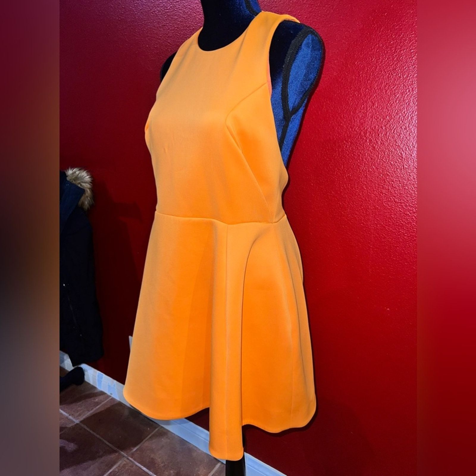 Other Cameo Dress Peplum Style Open Sides Back Orange Large Size L / US 10 / IT 46 - 2 Thumbnail