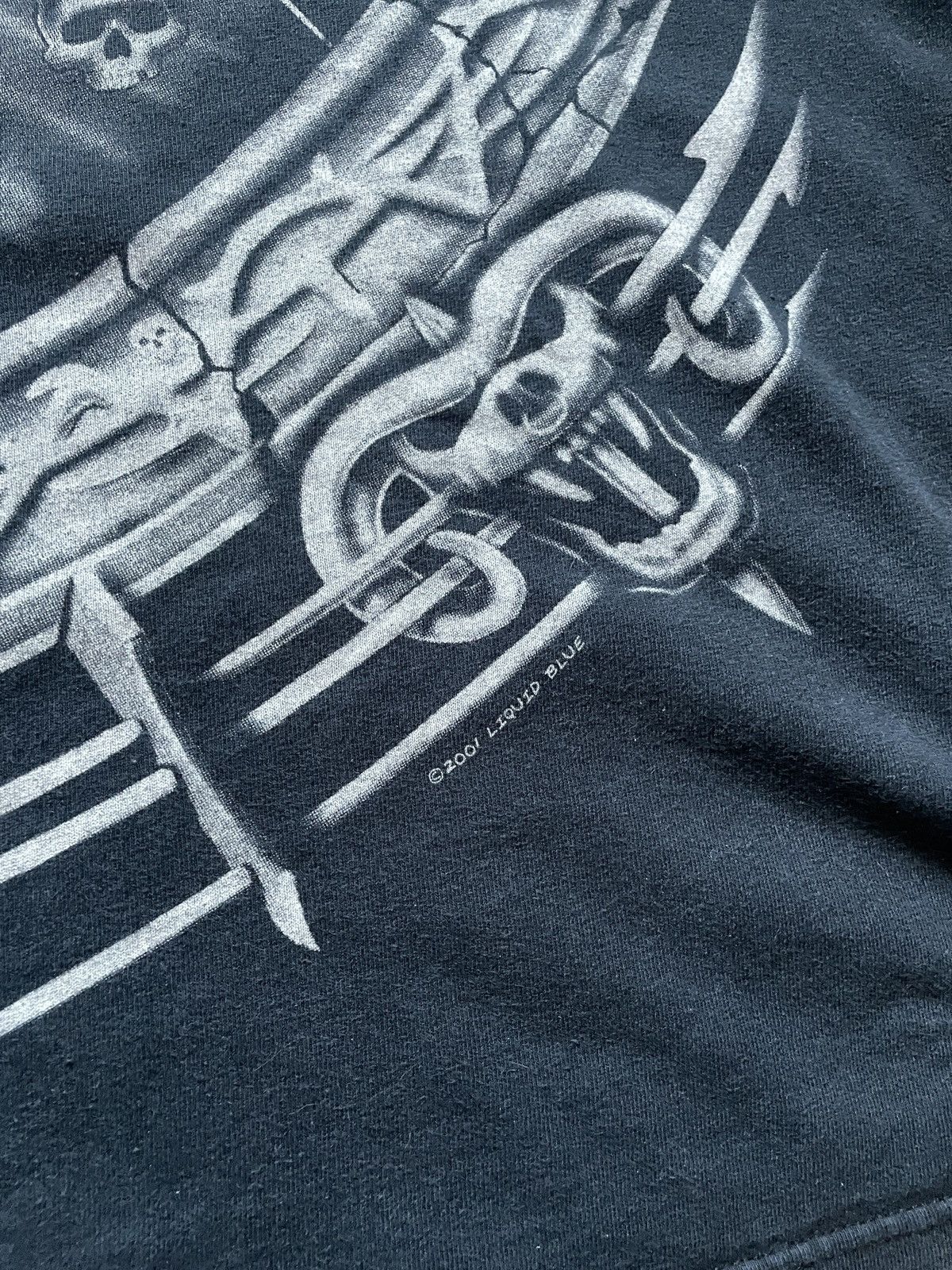 Liquid Blue Mens Vintage Liquid Blue T Shirt overprint skeleton skulls Size US XXL / EU 58 / 5 - 6 Thumbnail