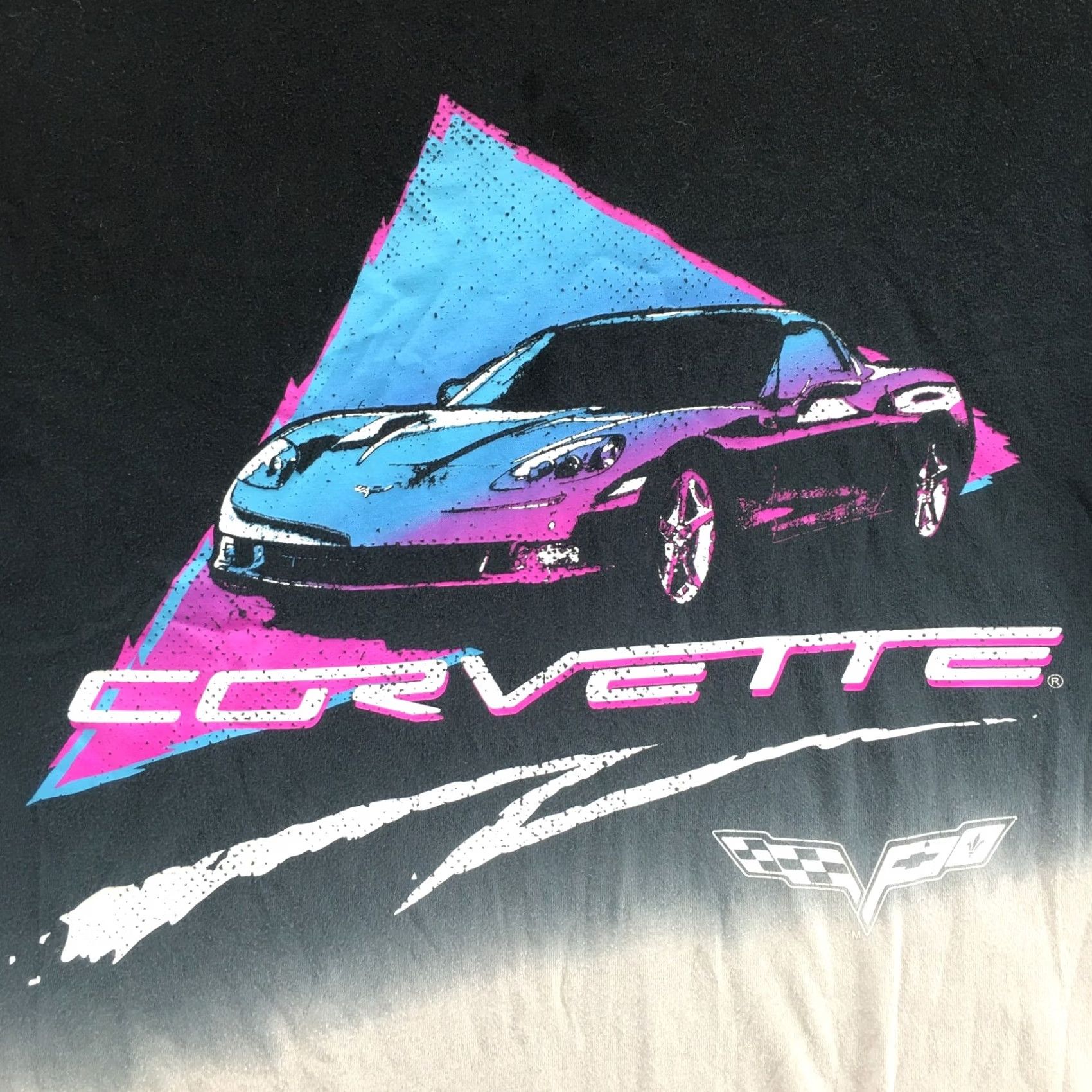 Vintage GM Corvette Graphic Tee T-Shirt Womens XL Black Long Sleeve Cropped Crew Neck Size XL / US 12-14 / IT 48-50 - 4 Thumbnail