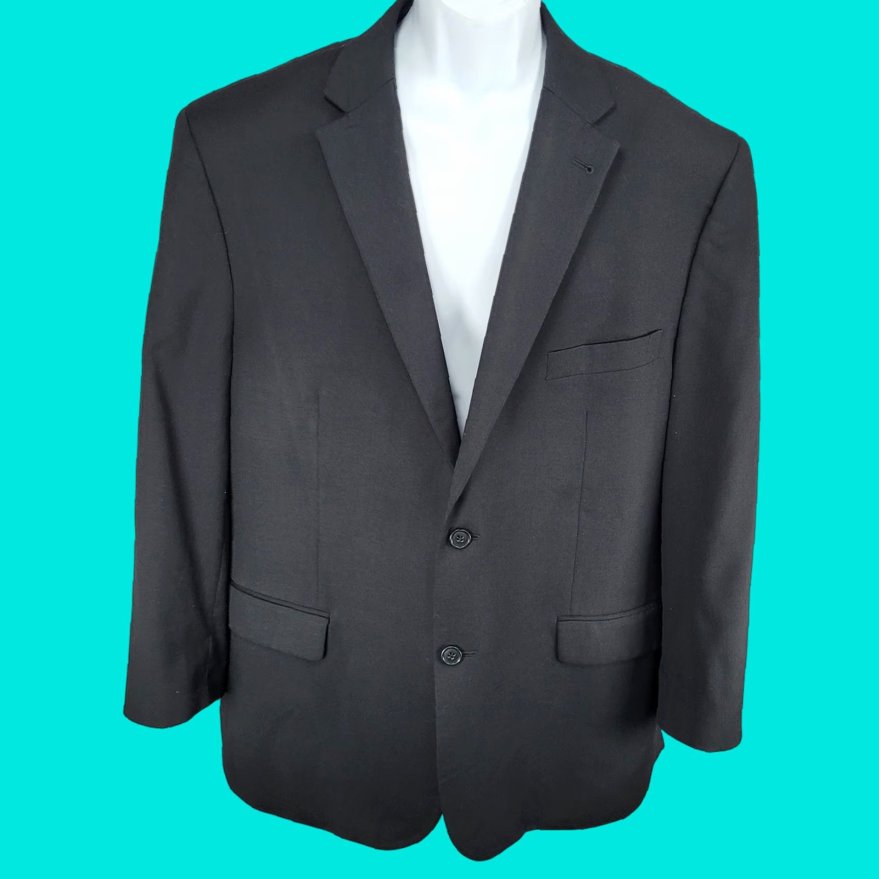 Joseph Abboud Joseph Abboud Black 100% Wool Blazer 2 Button Notch Double Vented Size 48R Size 48R - 1 Thumbnail