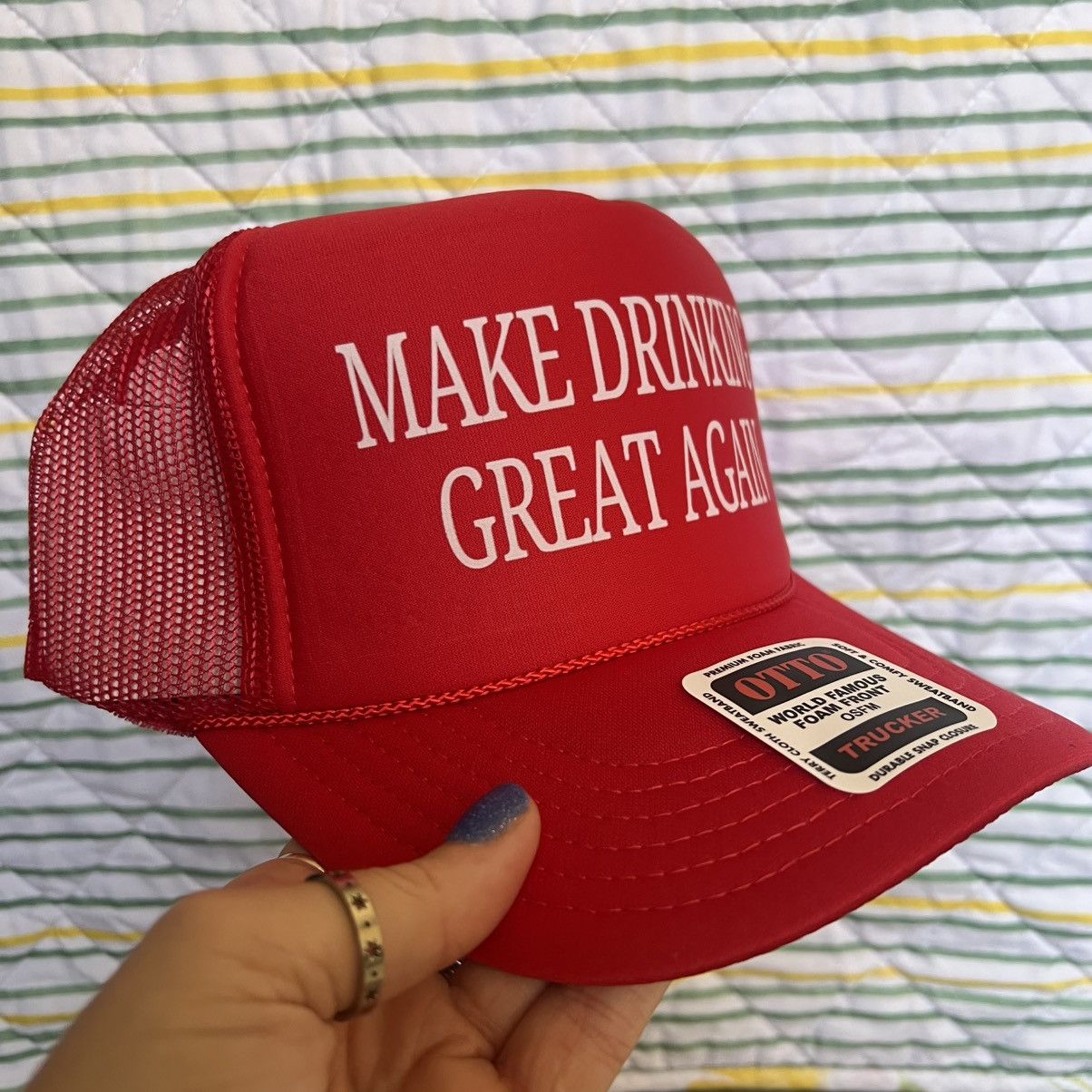 Otto Make drinking great again country western trucker hat Size ONE SIZE - 2 Thumbnail
