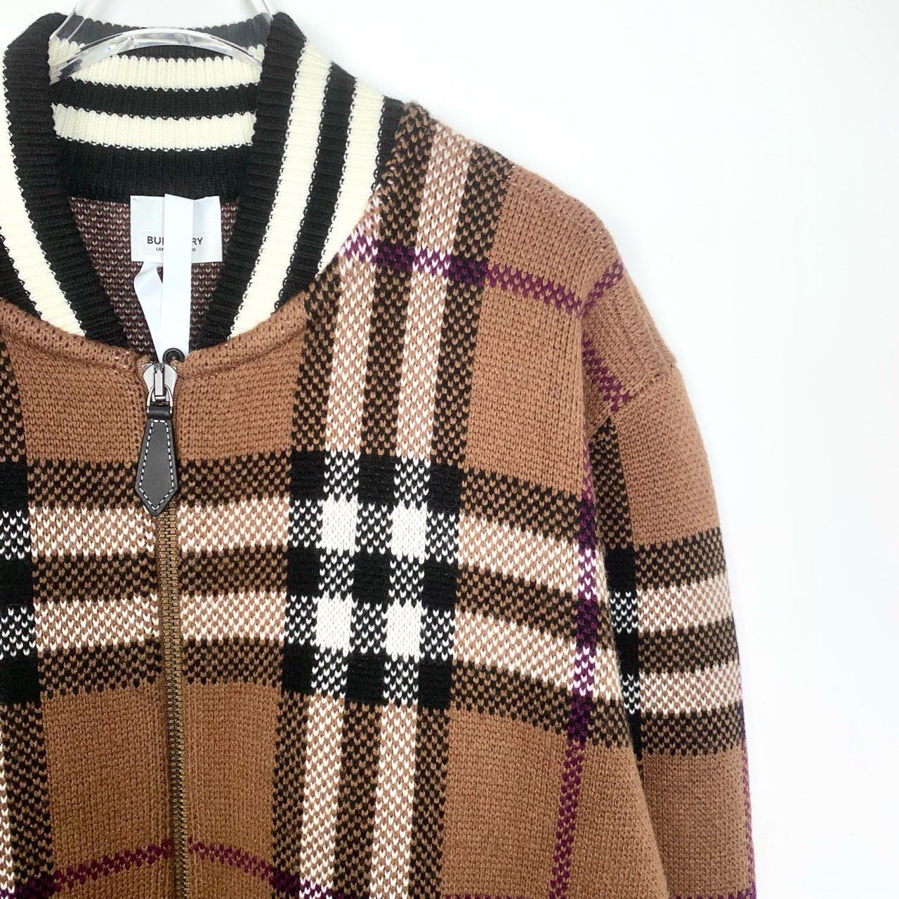 Burberry Burberry Classic Tartan Wool Zip Knit Jacket Size US XL / EU 56 / 4 - 3 Thumbnail