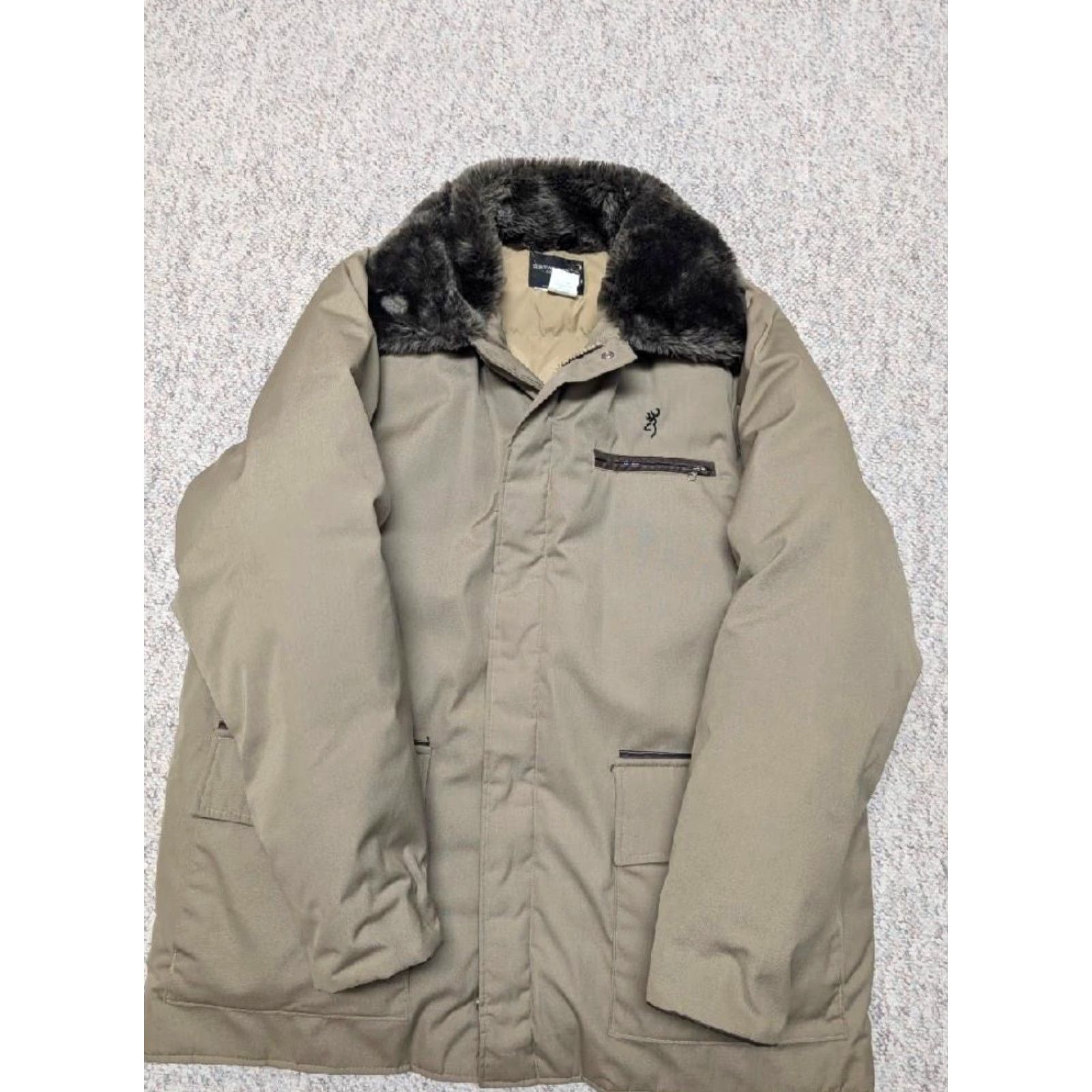 Vintage VINTAGE Browning parka COAT XL Goose Down cotton/poly shell leather trim Men XL Brown Khaki Down Insulation USA Made Size US XL / EU 56 / 4 - 6 Thumbnail