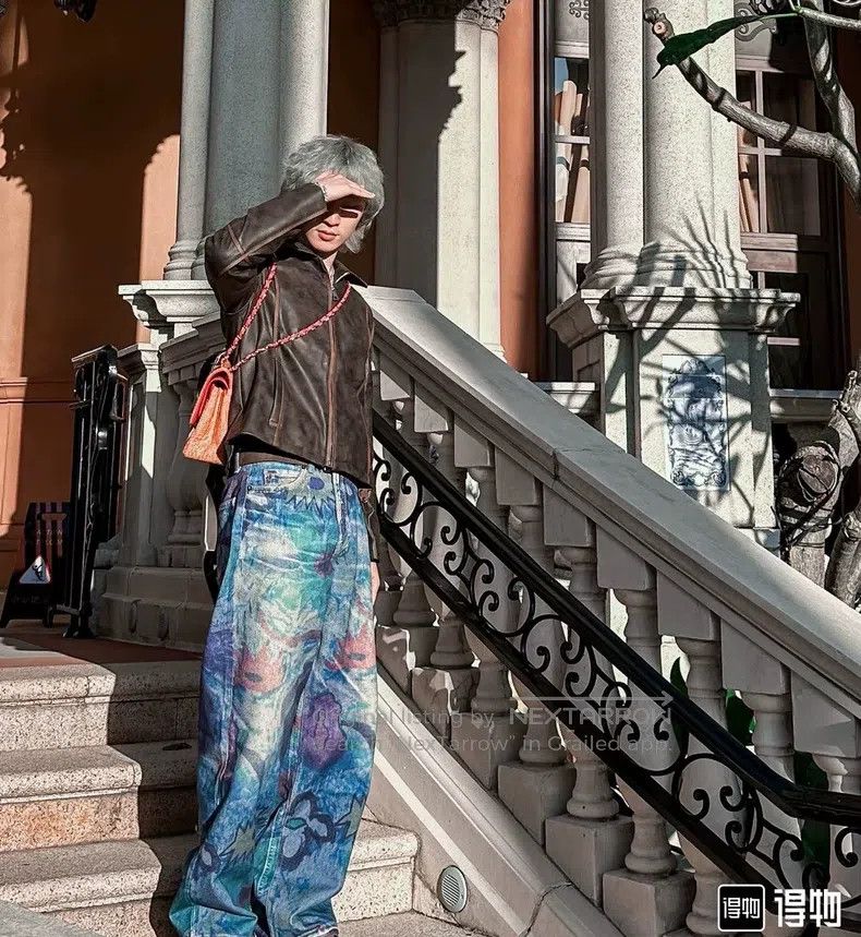 Our Legacy Our Legacy Stained patterned printed jeans Size US 31 - 5 Thumbnail