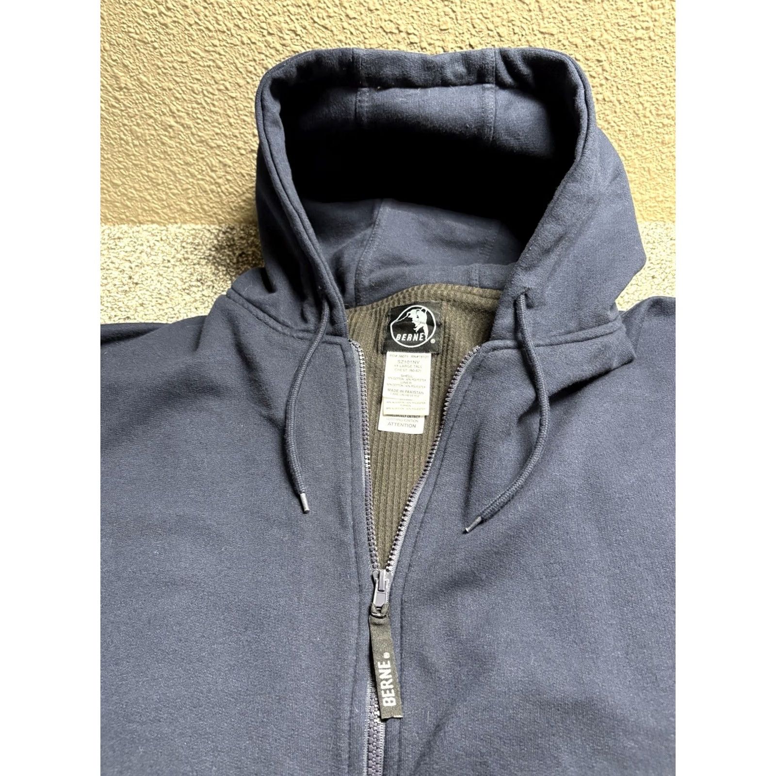 Vintage Berne Hoodie Mens 4XL Tall Heavyweight Full Zip Thermal Lined Work Blue Size US XXL / EU 58 / 5 - 2 Thumbnail