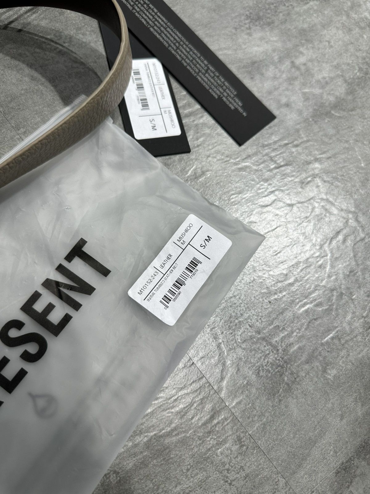 Represent Clo. Represent Initial Tumbled Leather Belt - Mushroom Size ONE SIZE - 5 Thumbnail