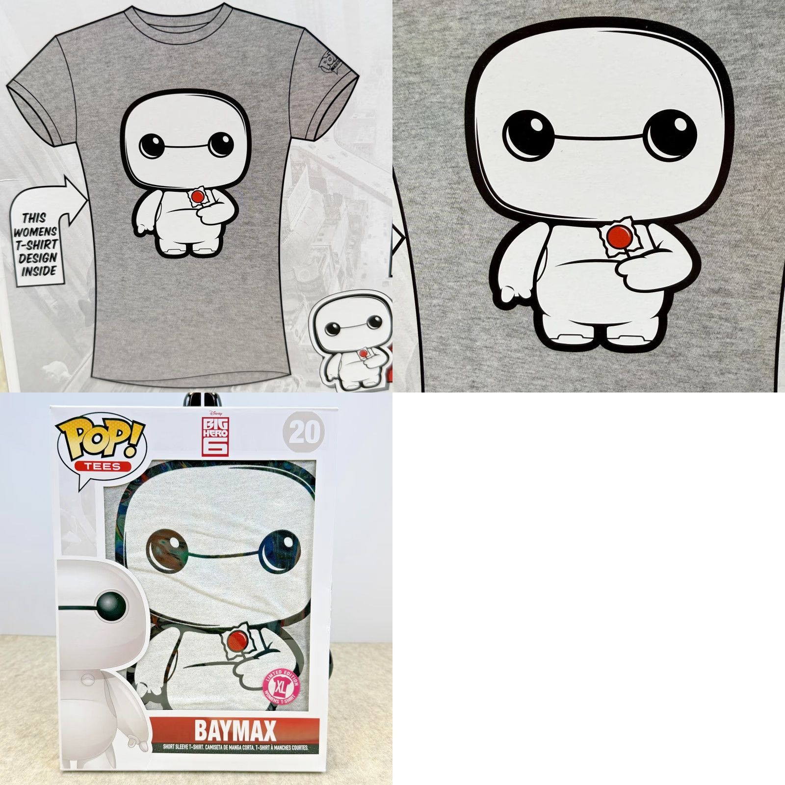 Disney Disney Baymax Big Hero 6 Shirt Womens XL Gray Funko Pop Tee Limited Edition Size XL / US 12-14 / IT 48-50 - 8 Thumbnail