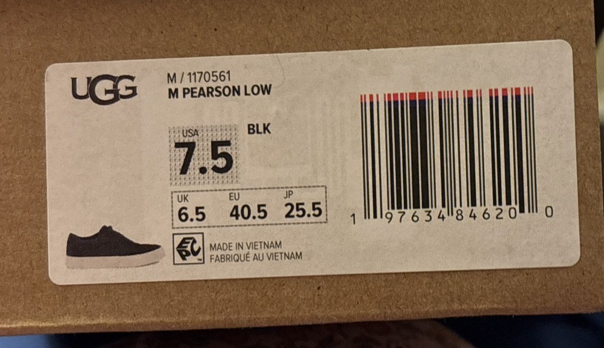 Ugg UGG Pearson Low Black Suede Canvas Sneakers 7.5M / 9W NWB Size US 7.5 / EU 40-41 - 10 Thumbnail