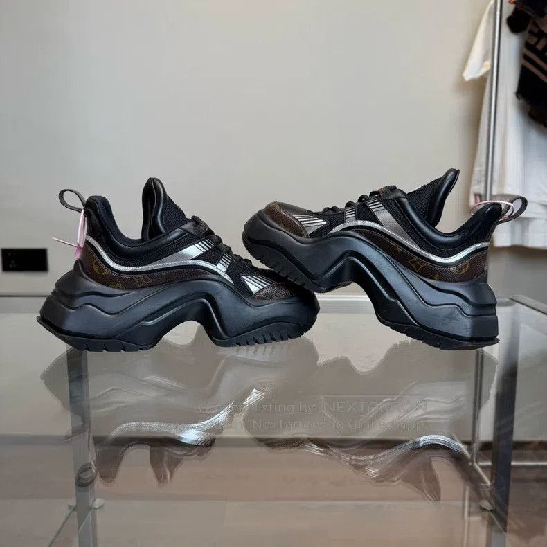 Louis Vuitton Louis Vuitton Archlight 2.0 Black Patchwork Dad Shoes Size US 8 / IT 38 - 6 Thumbnail