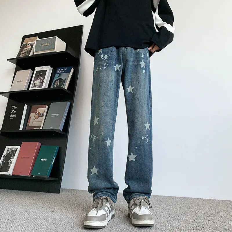 Japanese Brand Retro loose wide leg printed jeans Size US 32 / EU 48 - 1 Thumbnail