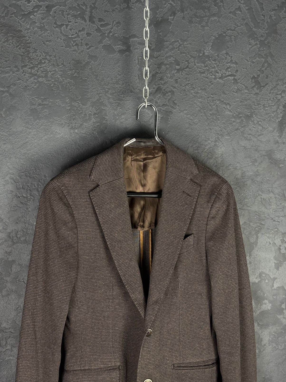 Hackett Hackett London Two Buttons Tweed Wool Brown Blazer Jacket Size 46R - 2 Thumbnail