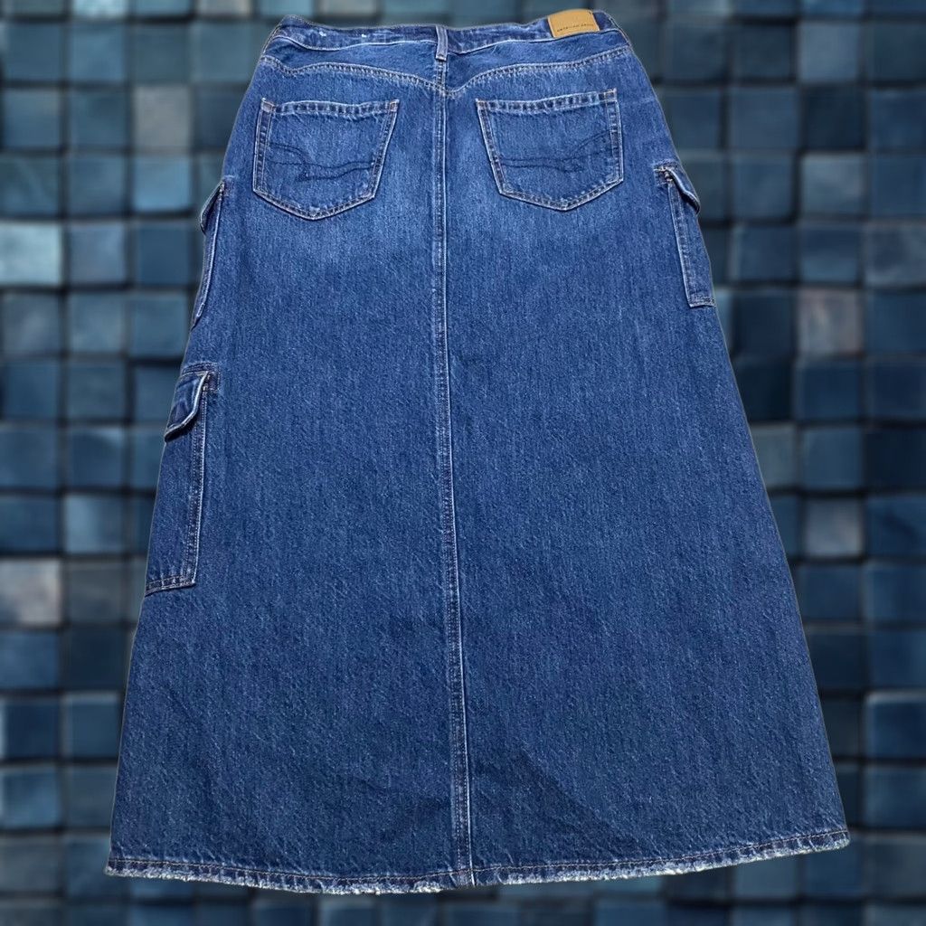 American Eagle Outfitters American Eagle Outfitters Skirt Blue Denim Cargo Pockets Low Rise Maxi Women 6 XS? Size 28" / US 6 / IT 42 - 1 Thumbnail