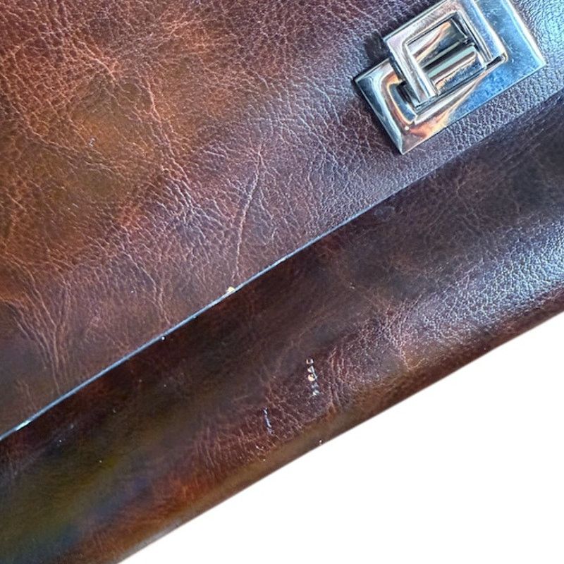 NBDN Nobrandedon Rina Rich Brown Leather Satchel Bag Purse Size ONE SIZE - 12 Thumbnail
