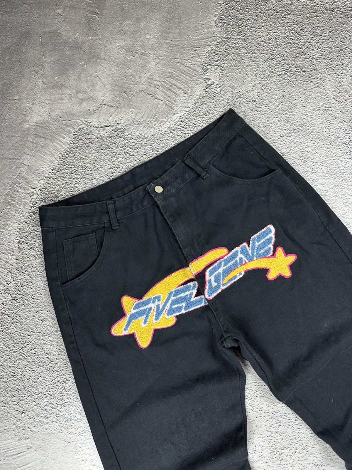 Japanese Brand Crazy Y2K Denim Jeans Pants SK8 Baggy BBC Style Logo Rap Size US 36 / EU 52 - 3 Thumbnail