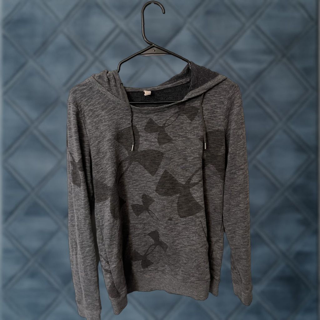Under Armour Under Armour Hoodie Womens S Grey Pullover Hooded Sweatshirt Lightweight Casual Pullover Sweatshirt Pockets Logo Breathable Cotton Polyester Size S / US 4 / IT 40 - 1 Thumbnail