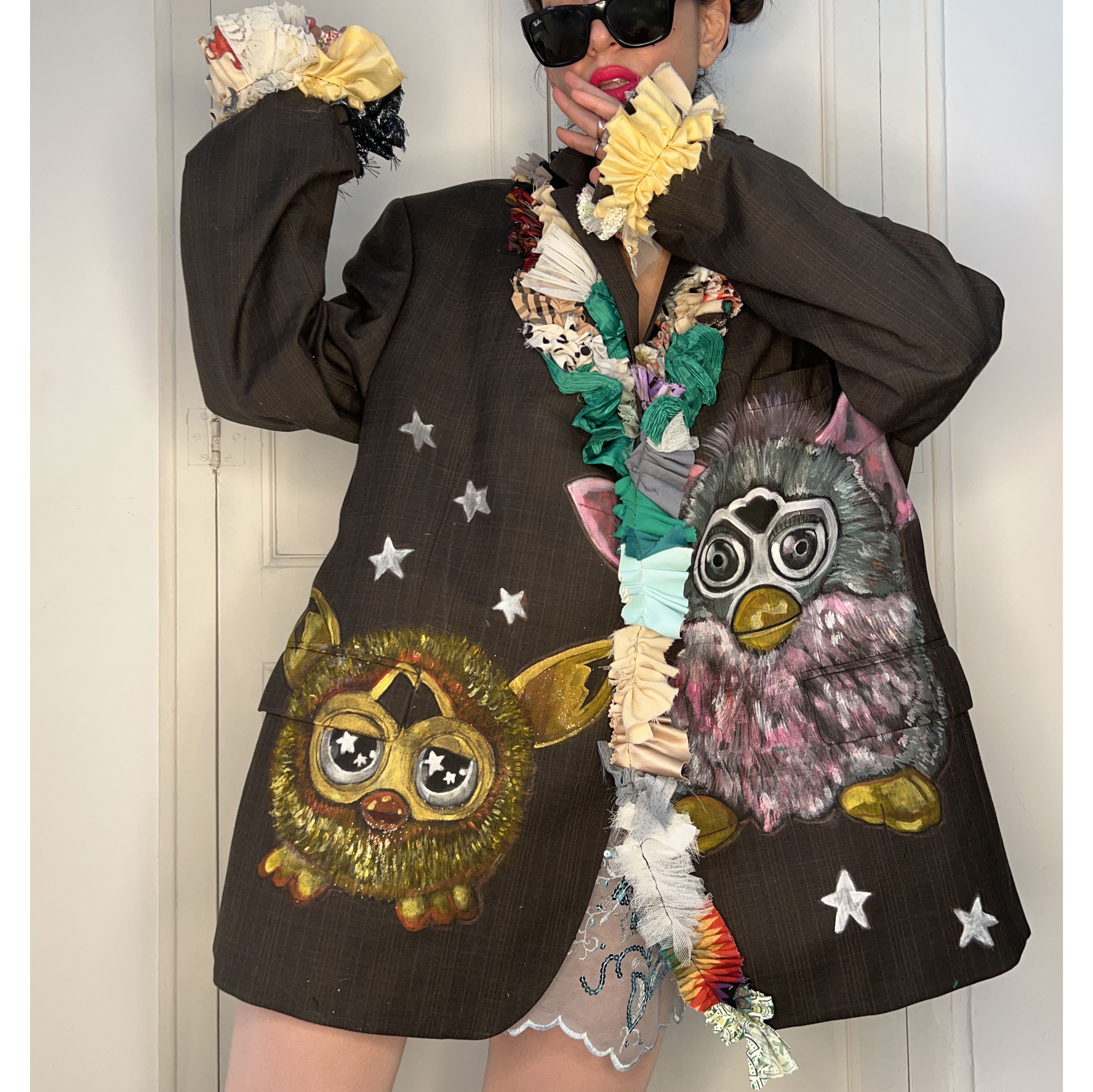 Custommade Hand Painted 90s Nostalgia Toy Art Blazer Size 4XL / US 24-26 - 6 Thumbnail