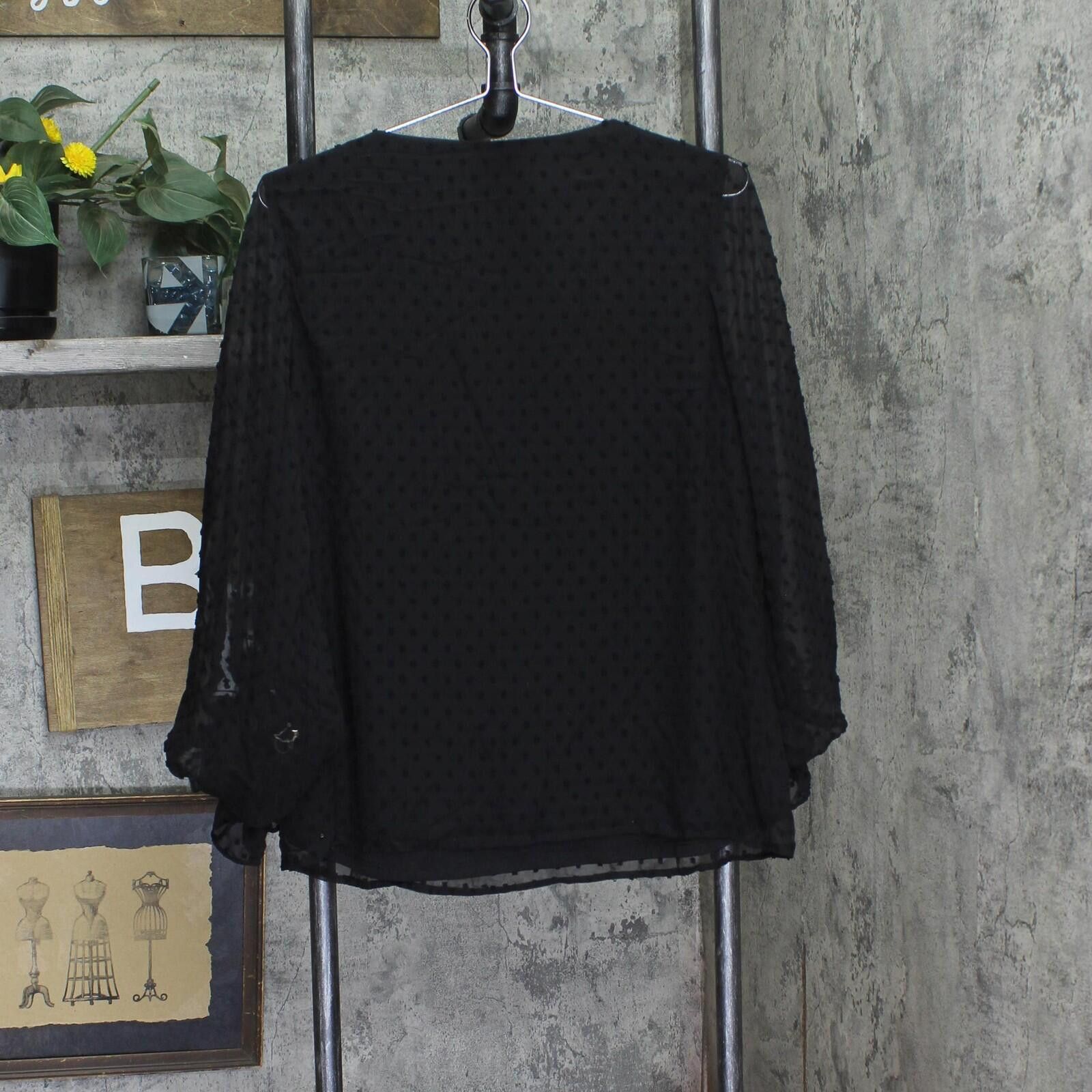 Other Nwt Sam & Jess V-neck Smocked Cuff Lined V-neck Top Black M Size M / US 6-8 / IT 42-44 - 2 Thumbnail