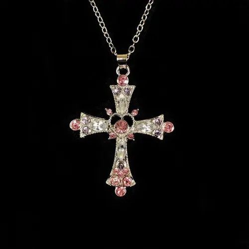 Jewelry Komuro x Misao Y2K Cross Necklace Punk Gothic Crystal Chain Size ONE SIZE - 6 Thumbnail