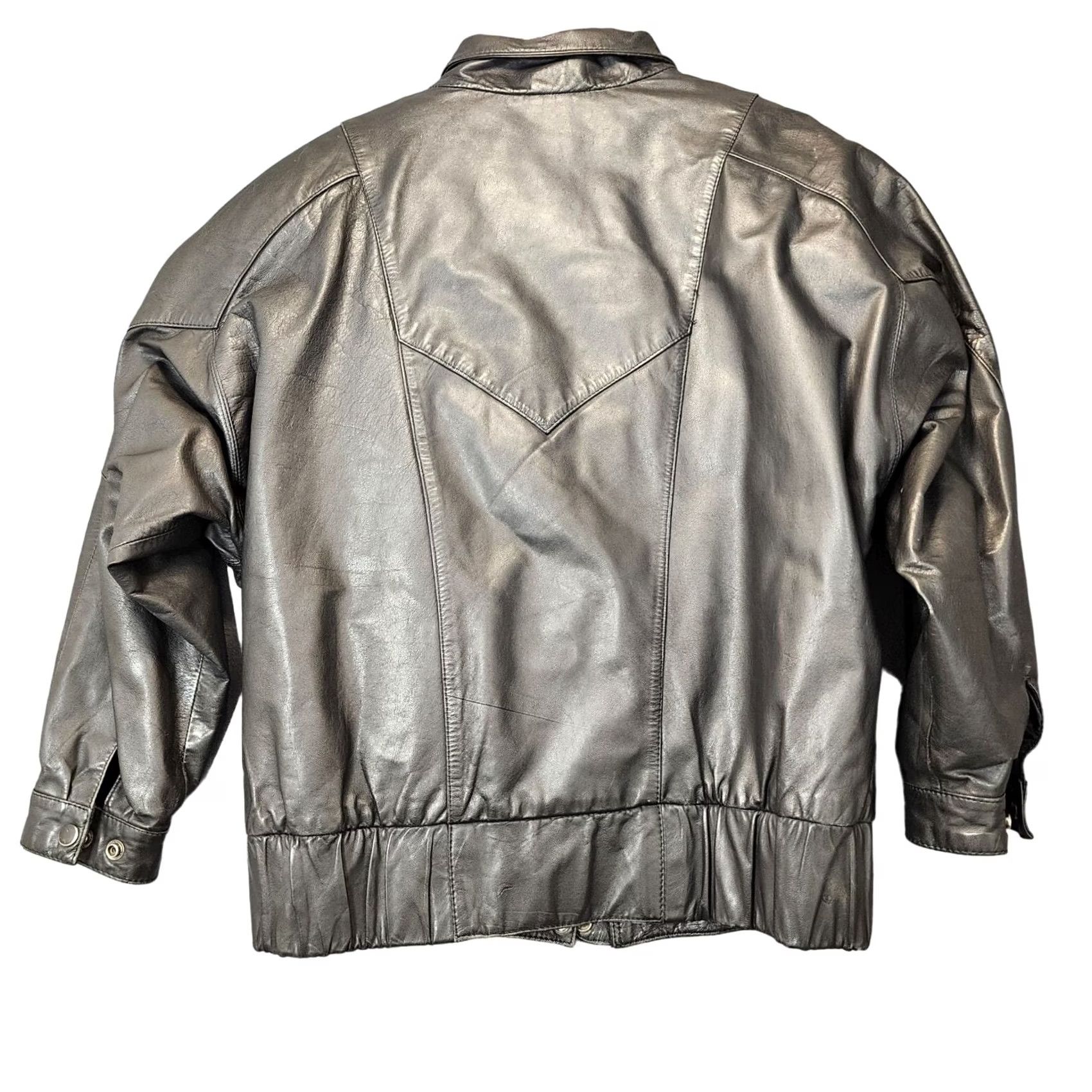 Vintage VINTAGE Wilsons Womens Leather Jacket Black Medium Fleece Lined Biker Moto 80s Size M / US 6-8 / IT 42-44 - 2 Thumbnail