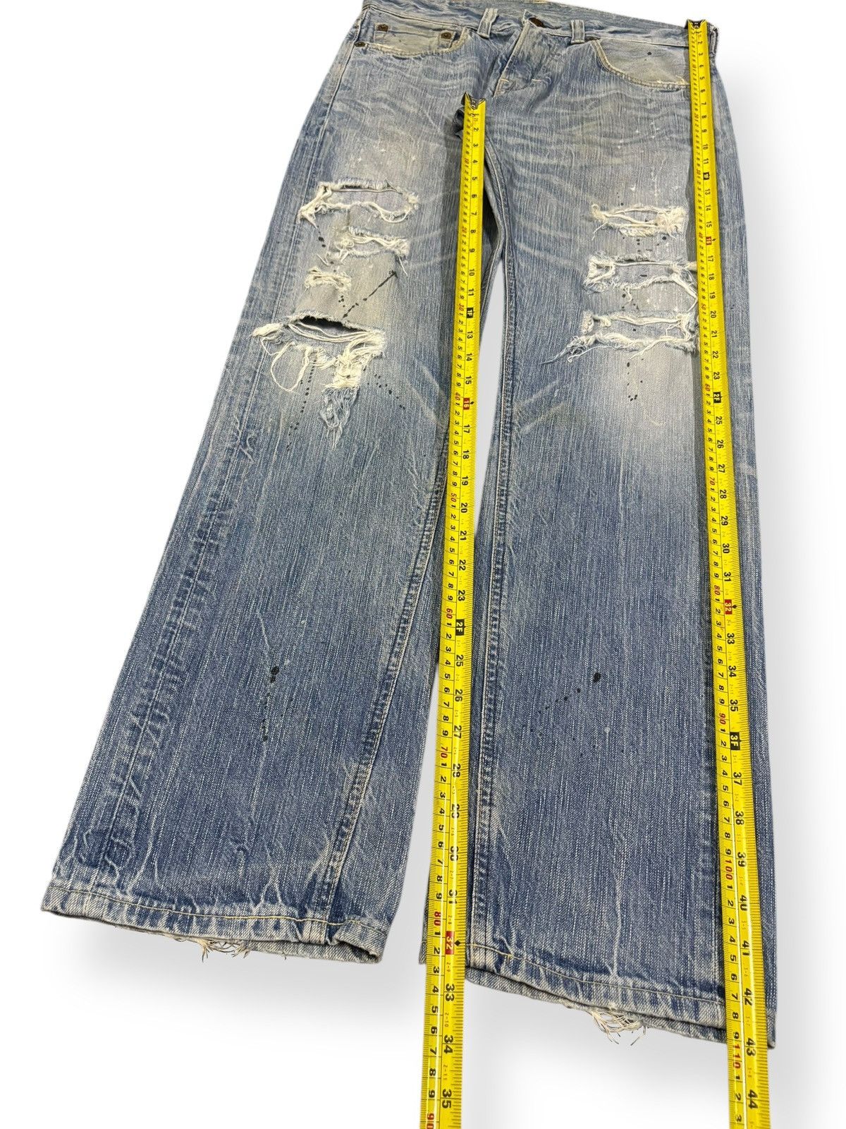 Edwin Edwin 503 Blue Trip Paint Splatter Distressed Grunge Jeans Size US 32 / EU 48 - 14 Thumbnail
