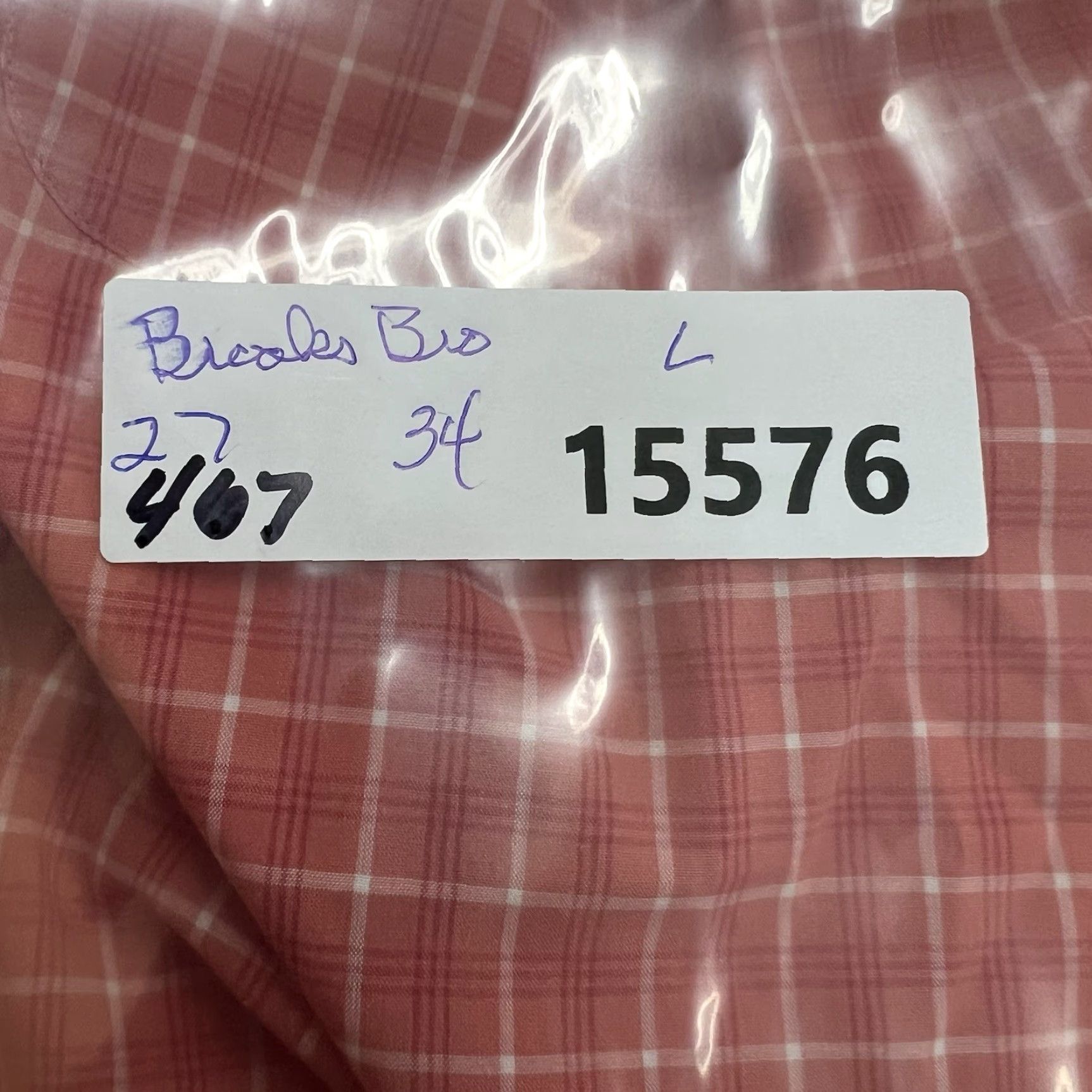 Brooks Brothers Brooks Brothers Shirt Men L Orange Gingham Check Button-Down Short Sleeve Non-Iron Pockets Casual Mens Size US L / EU 52-54 / 3 - 7 Thumbnail