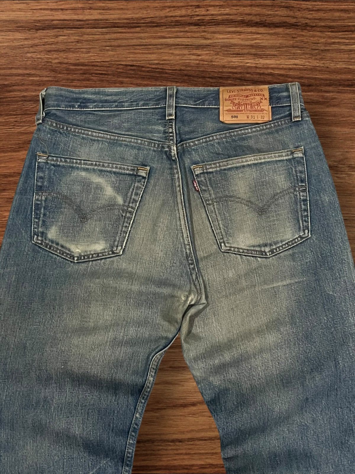 Levi's Vintage 90s Levi’s 501 Button Fly Dark Blue Faded Jeans Size US 31 - 10 Thumbnail