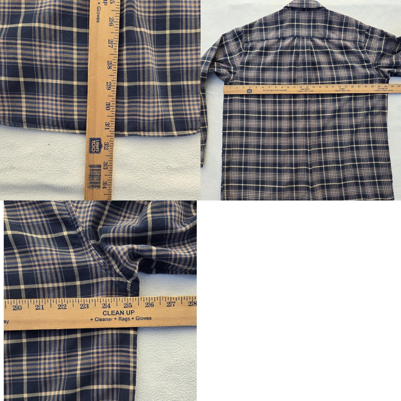 Vintage L.L. Bean Shirt Mens Large Blue Tan Plaid Flannel Button-Down Collar Long Sleeve Cotton Knit? (Correction: Provide only title) Size US L / EU 52-54 / 3 - 8 Thumbnail