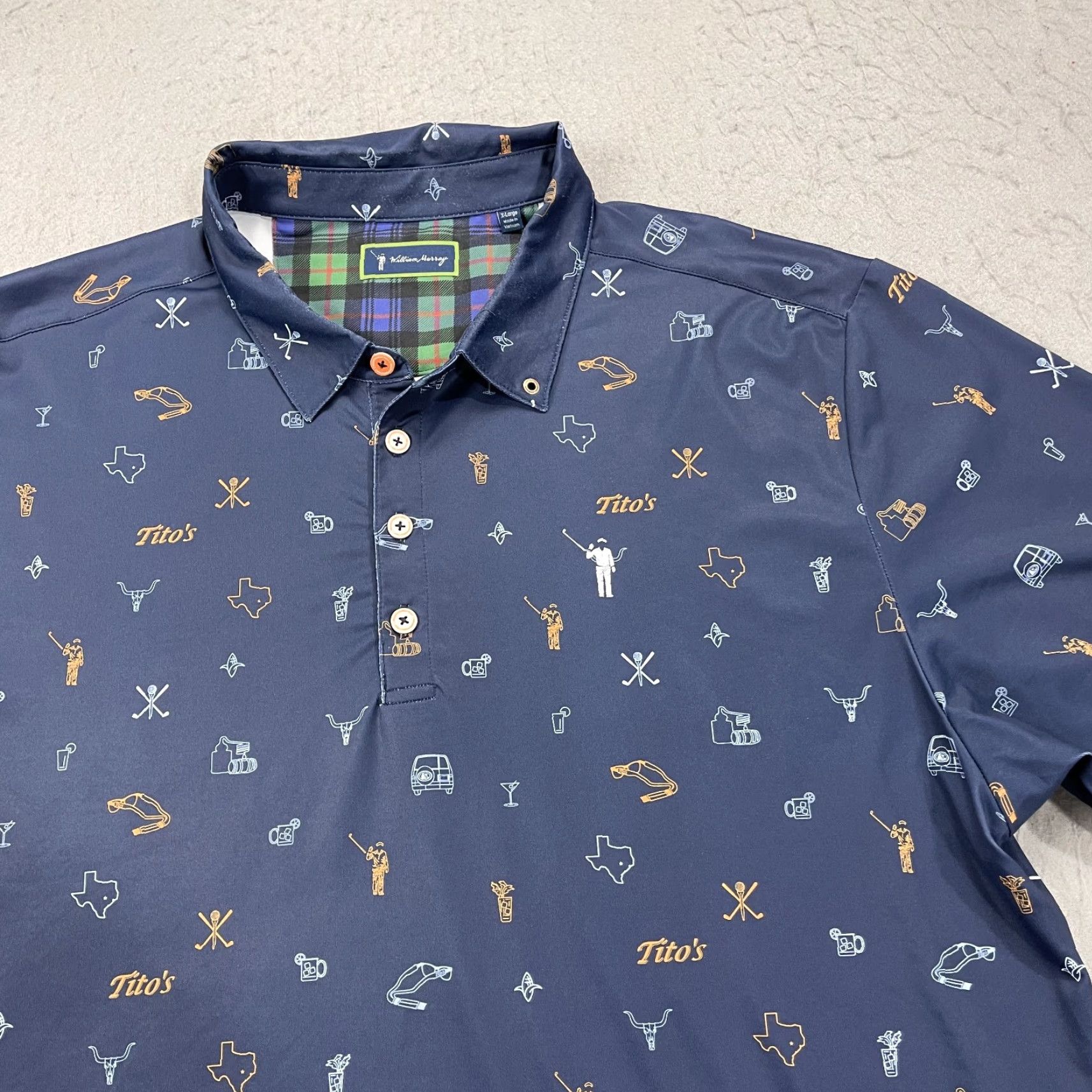 Vintage William Murray Polo Shirt Mens XL Blue Polo Golf Stretch Shirt Size US XL / EU 56 / 4 - 3 Thumbnail