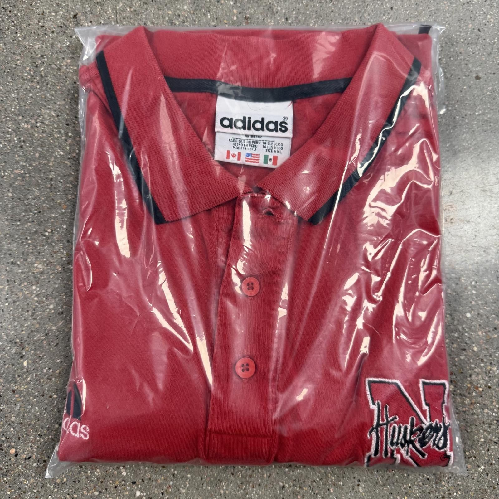 Adidas Vintage Adidas Nebraska Cornhuskers Polo 2XL Red Size US XXL / EU 58 / 5 - 11 Thumbnail