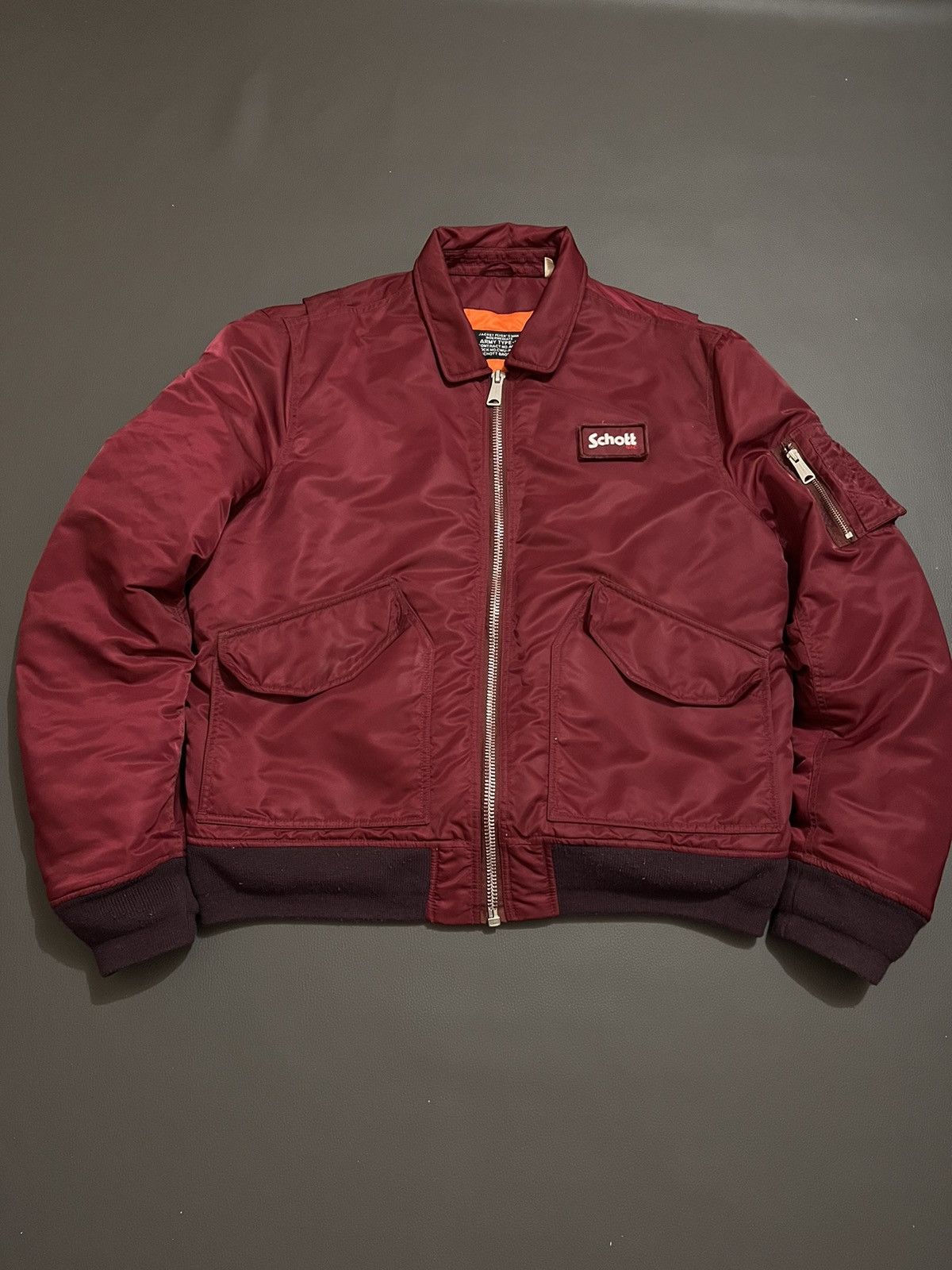 Schott × Vintage Schott cropped fit bomber ma-2 jacket vintage 90s Size US XL / EU 56 / 4 - 1 Thumbnail