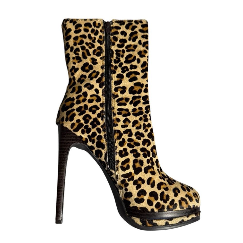 Other Kelsi Dagger Leopard Fur Platform High Heel Carlotta Boots Size US 8 / IT 38 - 4 Thumbnail