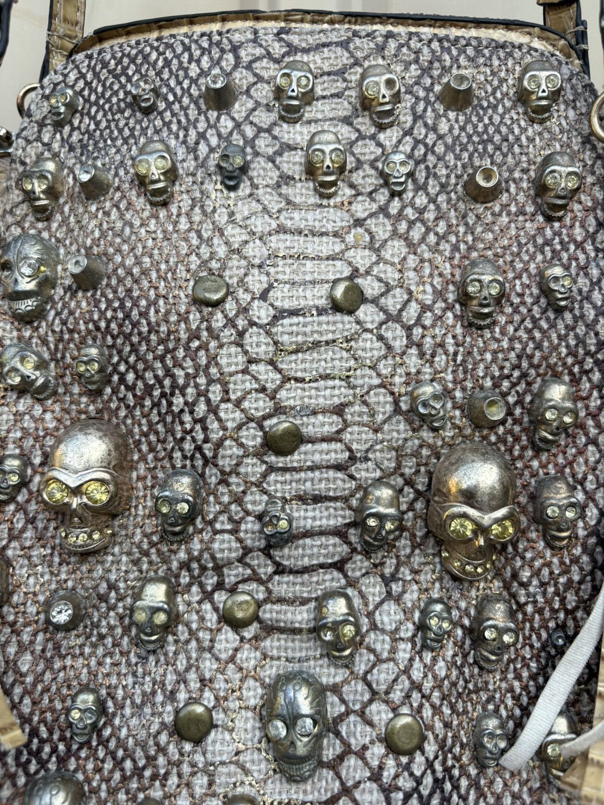 GOA Y2K Vkei Grunge Gothic Gyaru Snake Skull Bag Size ONE SIZE - 7 Thumbnail