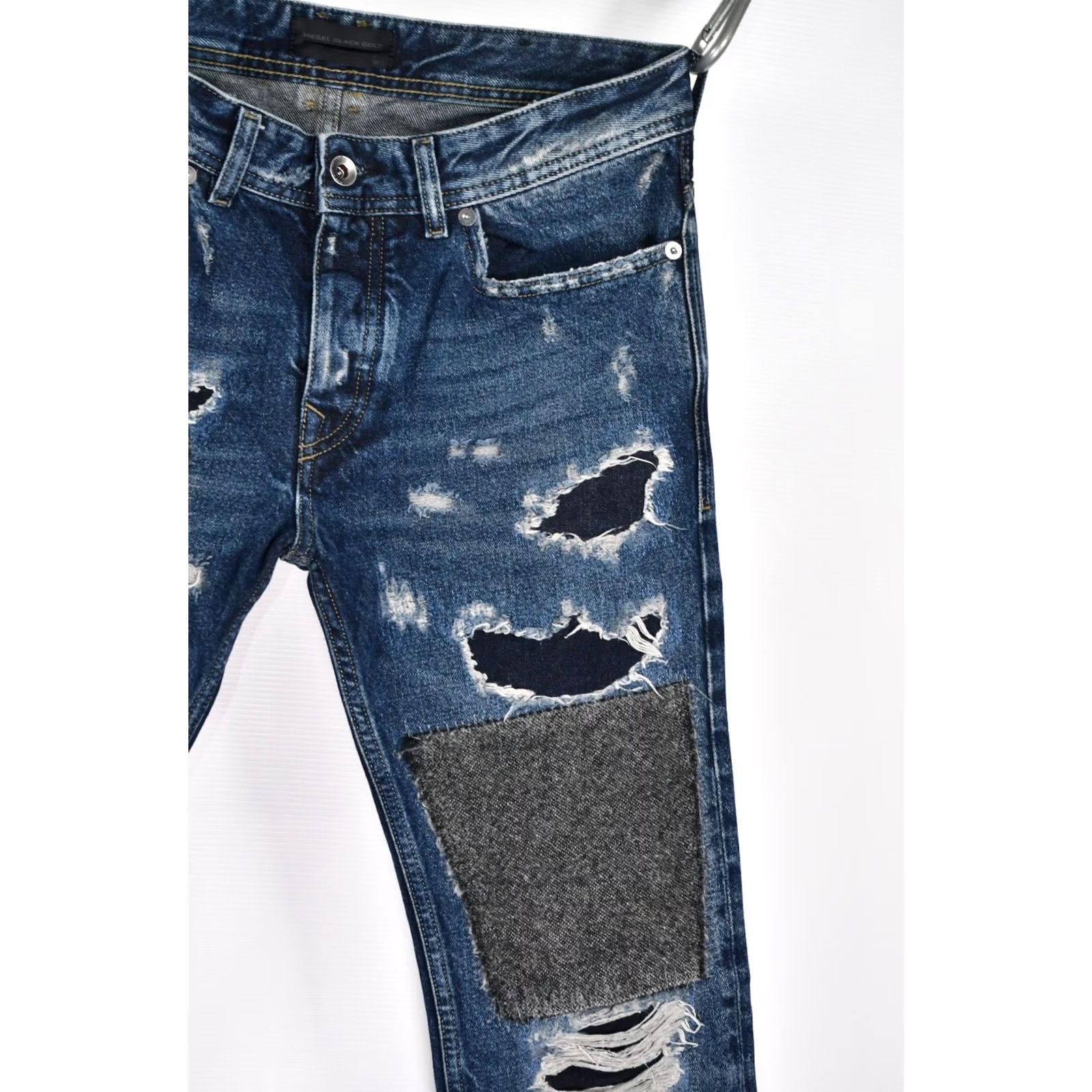 Diesel Diesel Jeans Slim Distressed Black 28 Men's Denim Straight Skinny 100% Cotton Made in Italy Size US 28 / EU 44 - 4 Thumbnail
