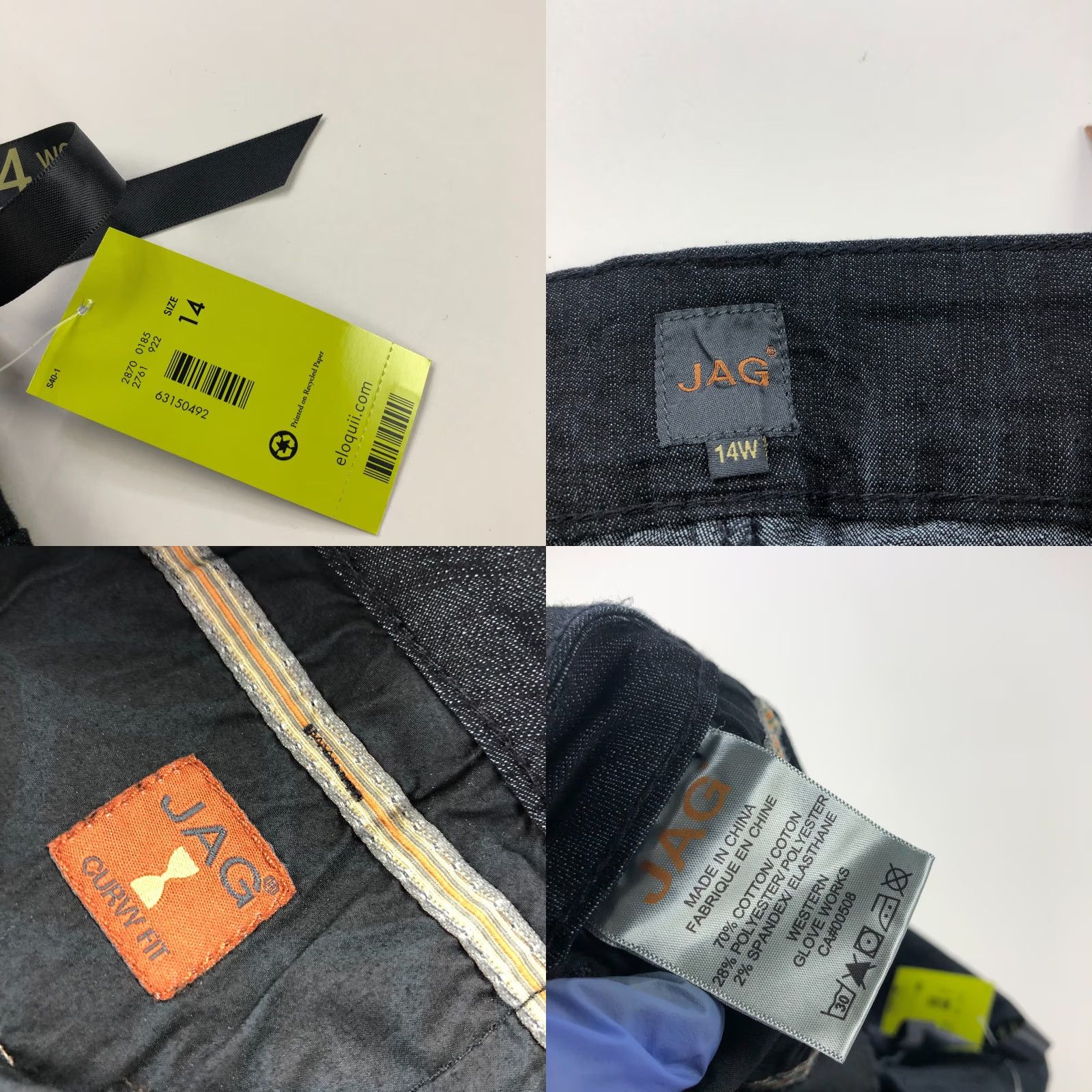 AG Jeans Jag Jeans Curvy Fit 14 Bootcut Denim Jeans High Rise Blue 34W 33L 5-Pocket Stretch Womens Jeans Size 36" / US 14 / IT 50 - 8 Thumbnail