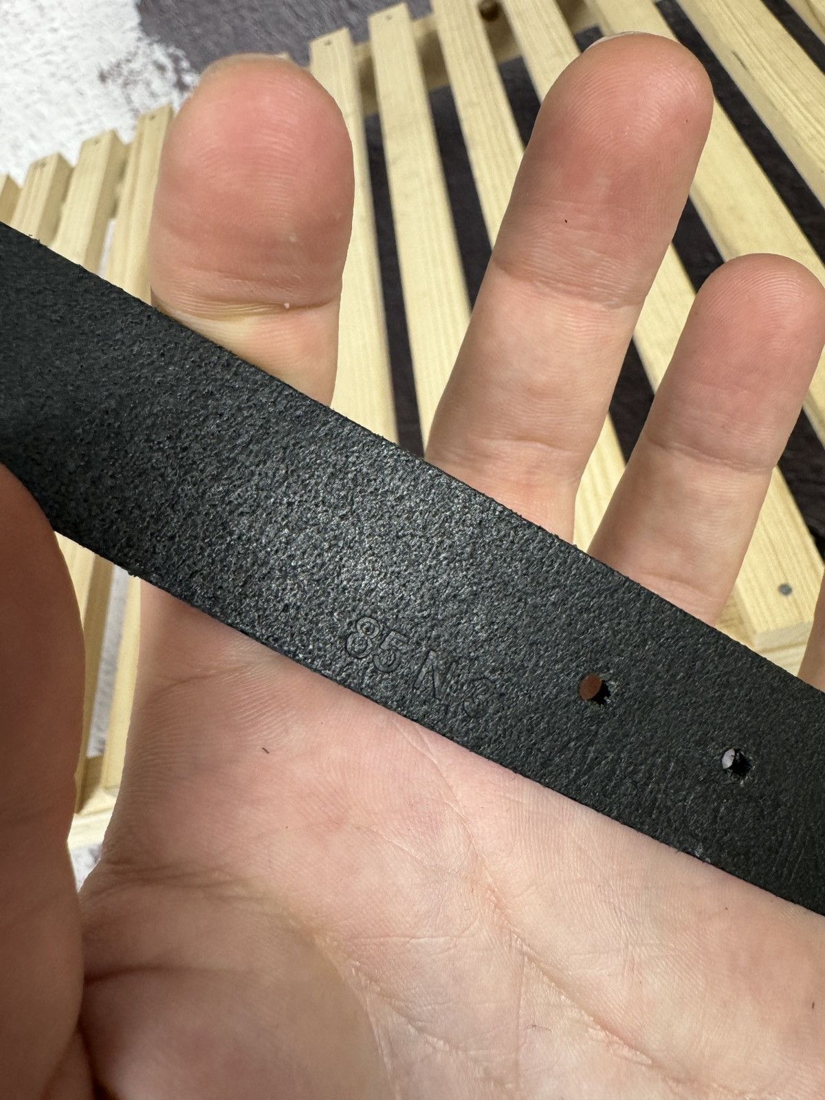 Genuine Leather Marc Cain black Gunmetal leather belt 85 N 3 made in Germany Size ONE SIZE - 10 Thumbnail