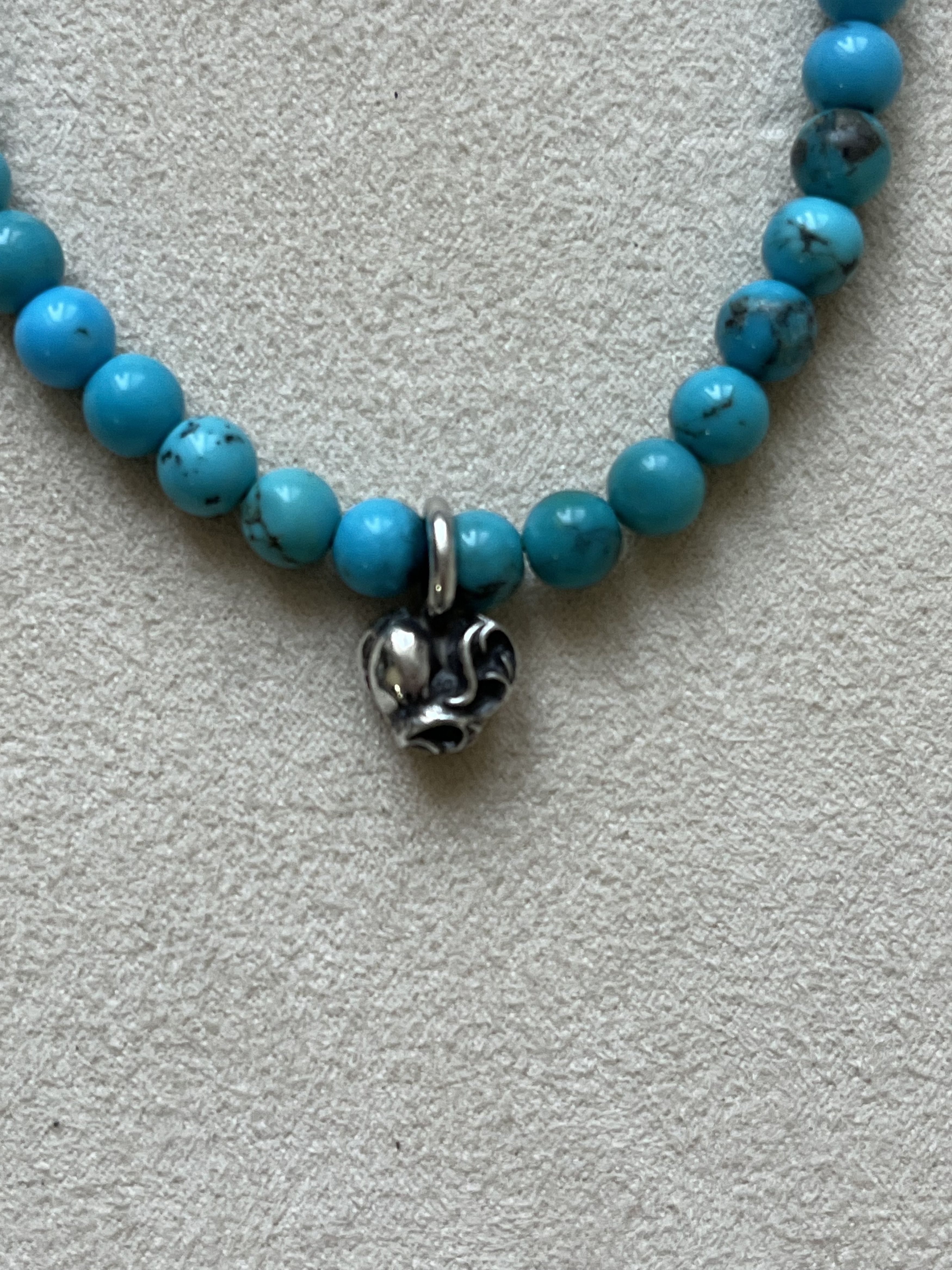 Chrome Hearts Chrome Hearts 6mm Turquoise 3 Silver Beaded Bracelet Size ONE SIZE - 8 Thumbnail