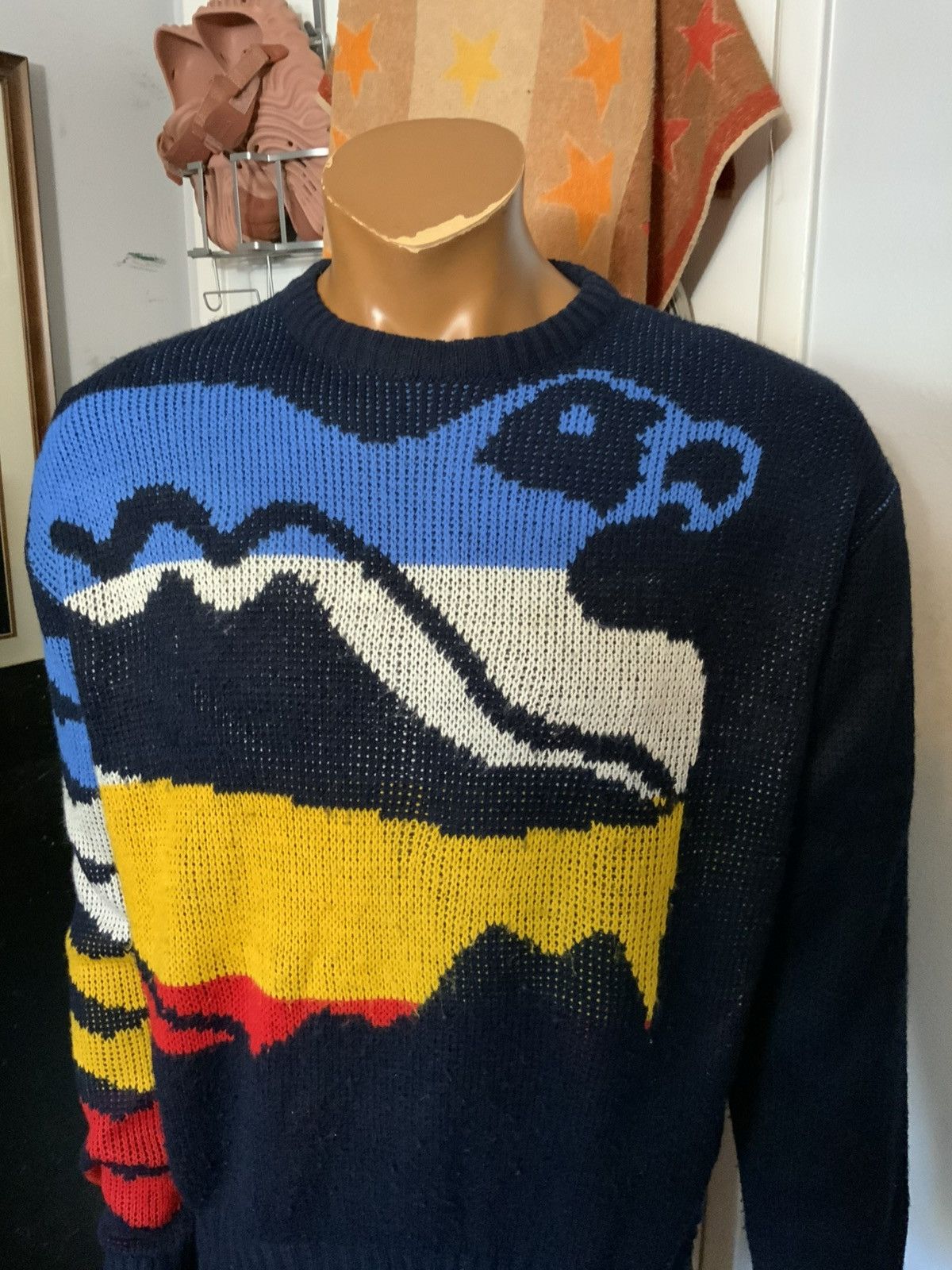 Vintage Vintage 80s Made In Italy Eagle Bird Knit Pullover Sweater Size US L / EU 52-54 / 3 - 11 Thumbnail