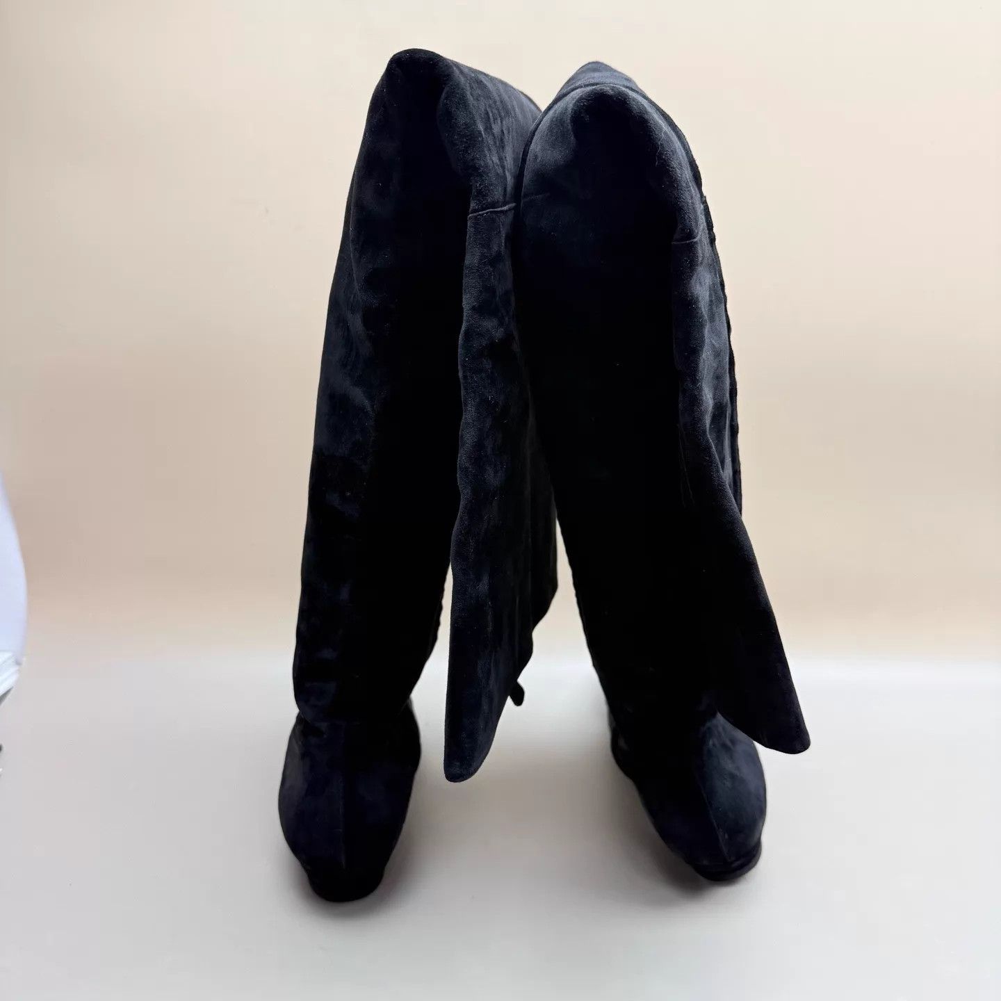 Chanel CHANEL Black Suede Knee-High CC Boots 36 99 New Size US 5.5 / IT 35.5 - 3 Thumbnail