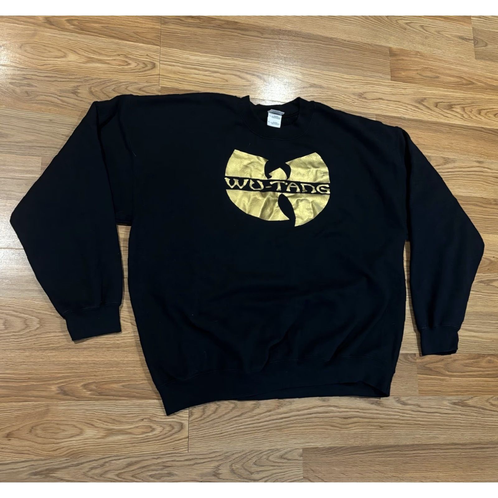 Gildan VINTAGE Wu-Tang Clan Black Gold Foil Graphic Logo Pullover Sweatshirt XL Size US XL / EU 56 / 4 - 2 Thumbnail