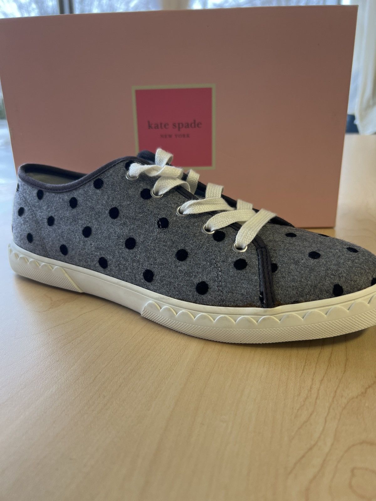 Kate Spade Grey Polka Dot Sneakers Size US 9.5 / IT 39.5 - 3 Thumbnail
