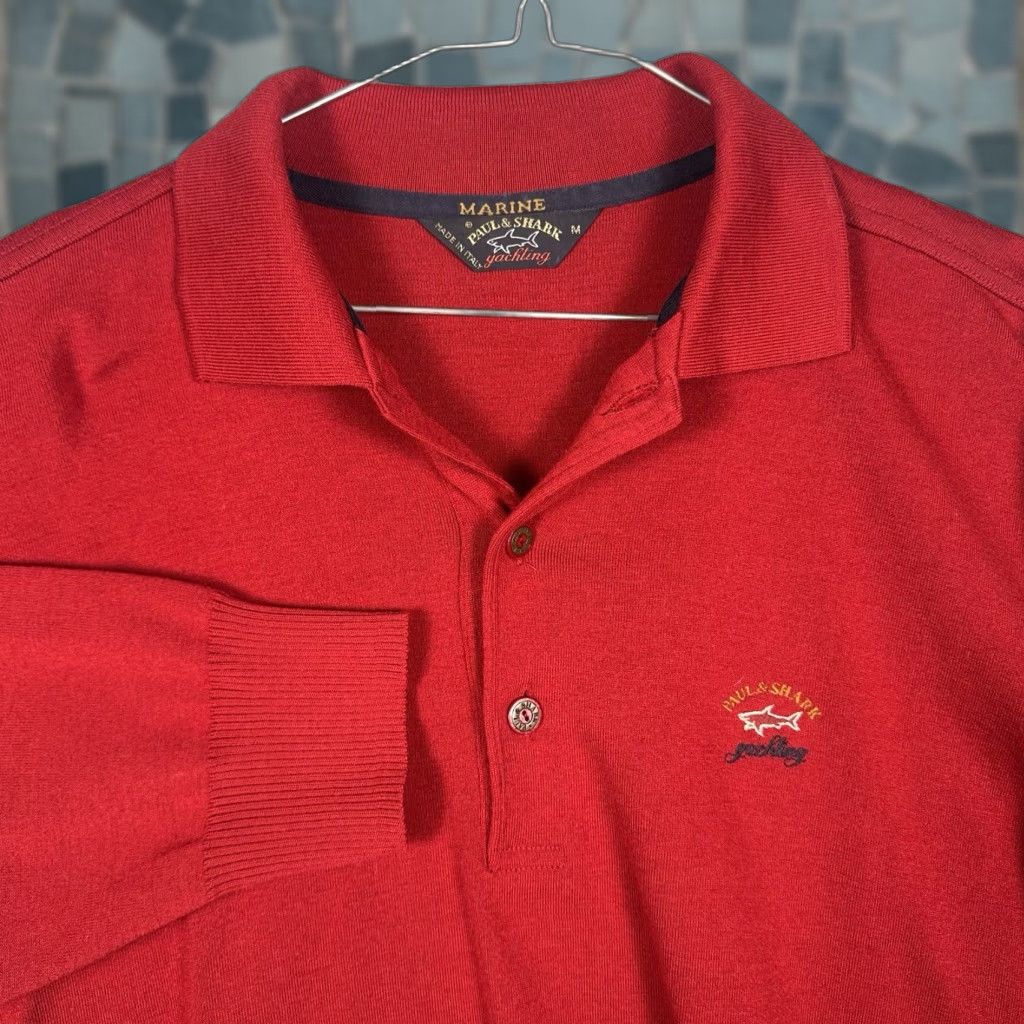 Paul & Shark VINTAGE Paul Shark Yachting Polo Sweater Mens M Italy Made Knit Wool Pullover Jumper Size US M / EU 48-50 / 2 - 1 Thumbnail