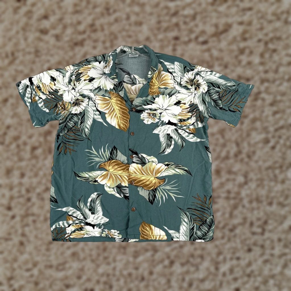 Vintage Khamlaingaen Hawaiian Shirt Mens Medium Blue Floral Button-Up Cotton Blend Aloha Luau Vacation Mens Size US M / EU 48-50 / 2 - 1 Thumbnail