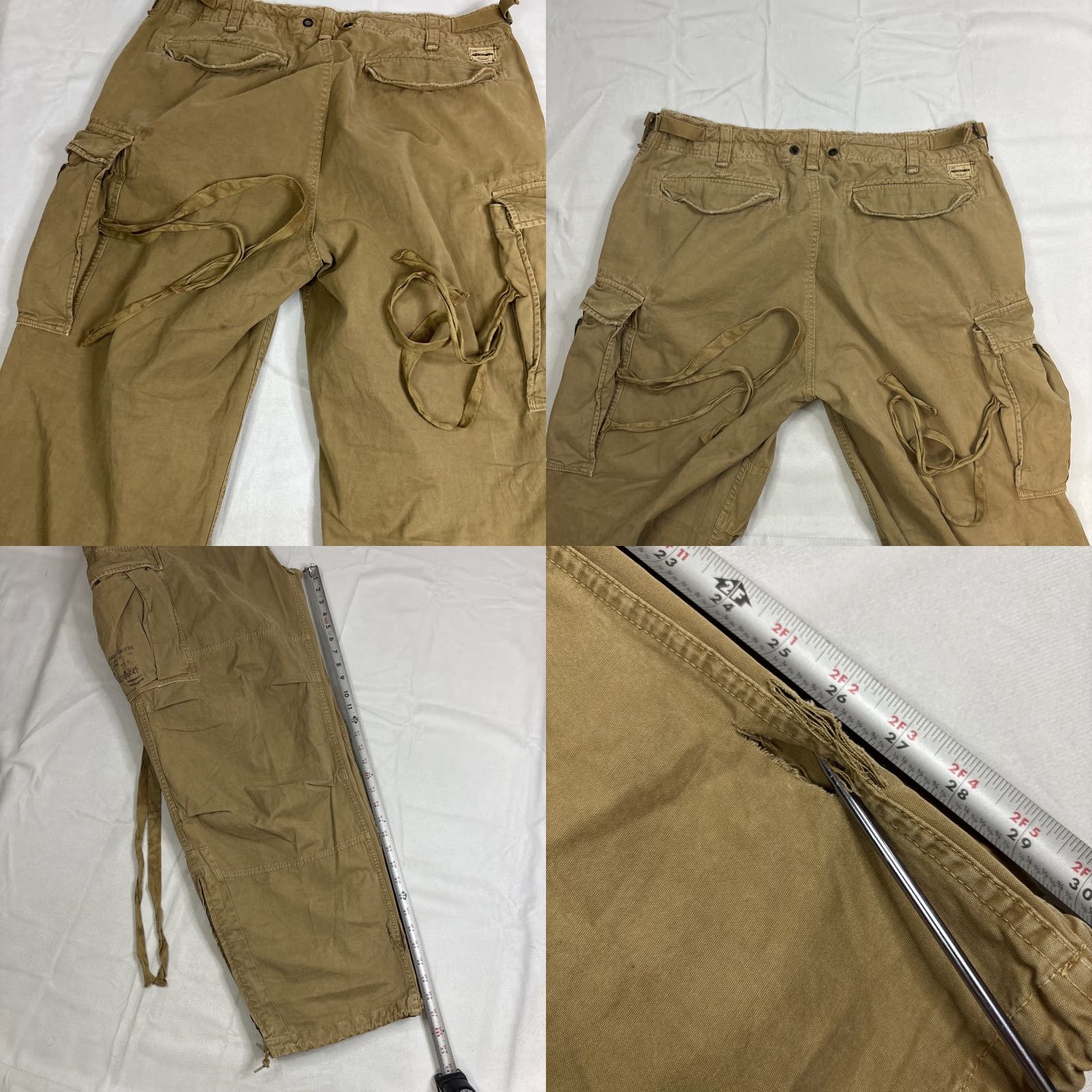 Abercrombie & Fitch VINTAGE Abercrombie & Fitch Cargo Pants Mens XL Baggy Beige VTG Y2K Paratrooper Military Cargo Straight Loose Size US 36 / EU 52 - 8 Thumbnail