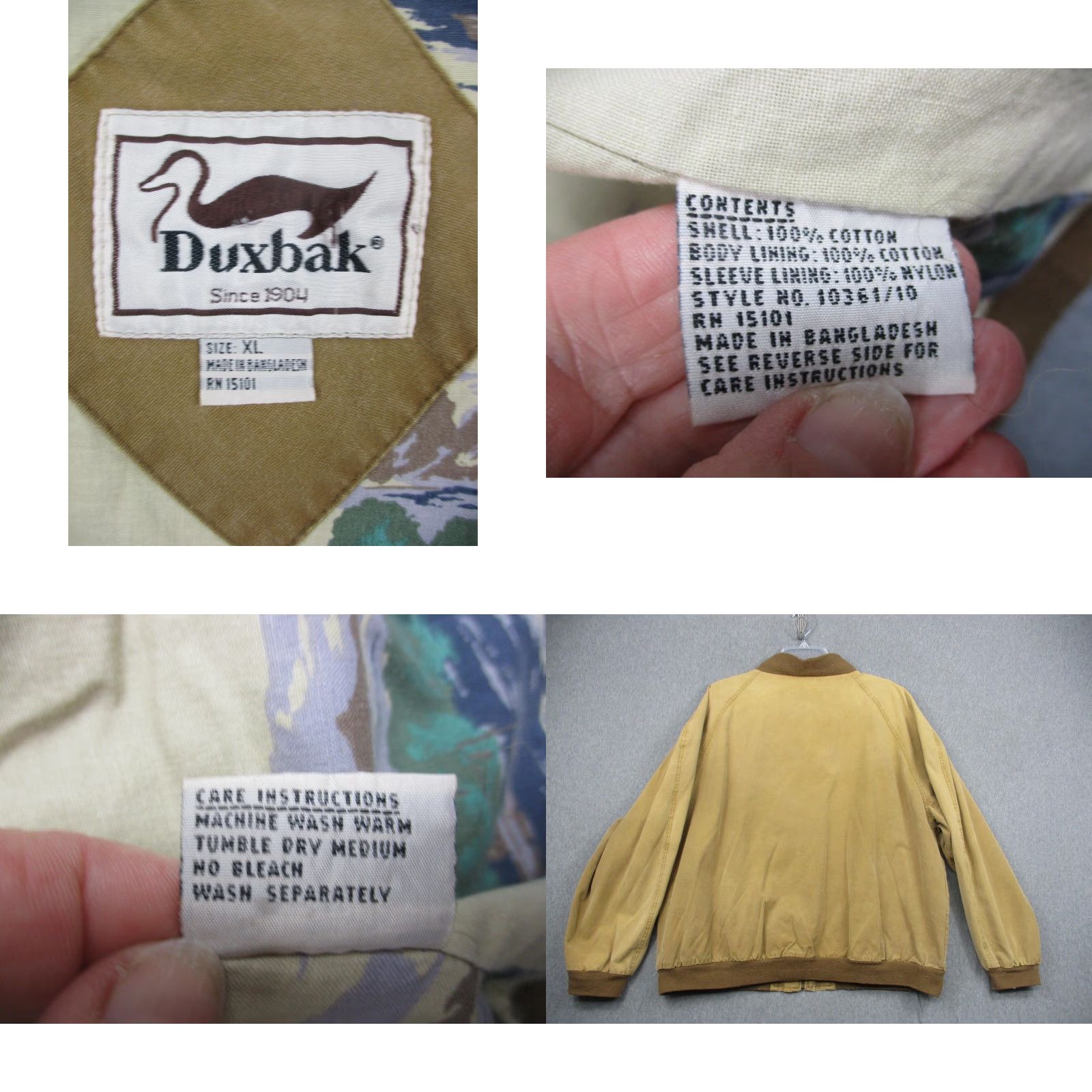 Vintage VINTAGE Duxbak Workwear Jacket XL Brown Cotton Full Zip Lined Canvas Barn Coat Hunting Mens} Size US XL / EU 56 / 4 - 8 Thumbnail