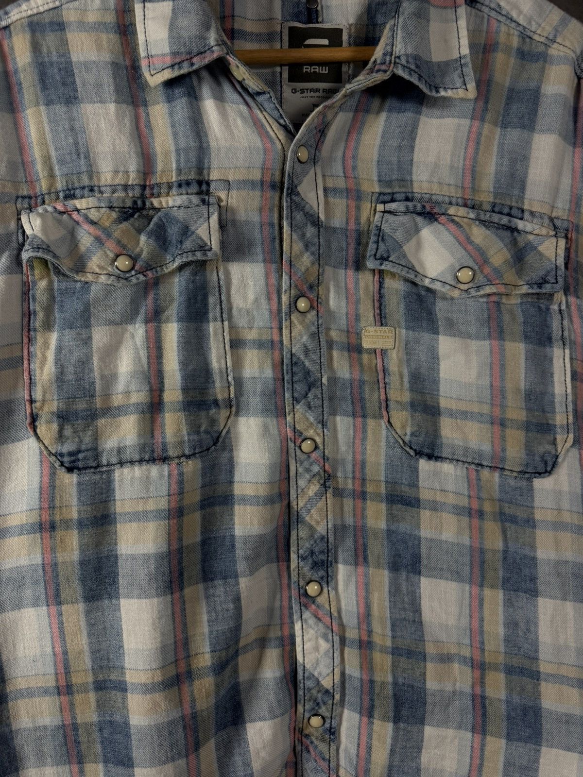 G-Star G Star Raw designer double pocket checkered shirt Size US XXL / EU 58 / 5 - 3 Thumbnail