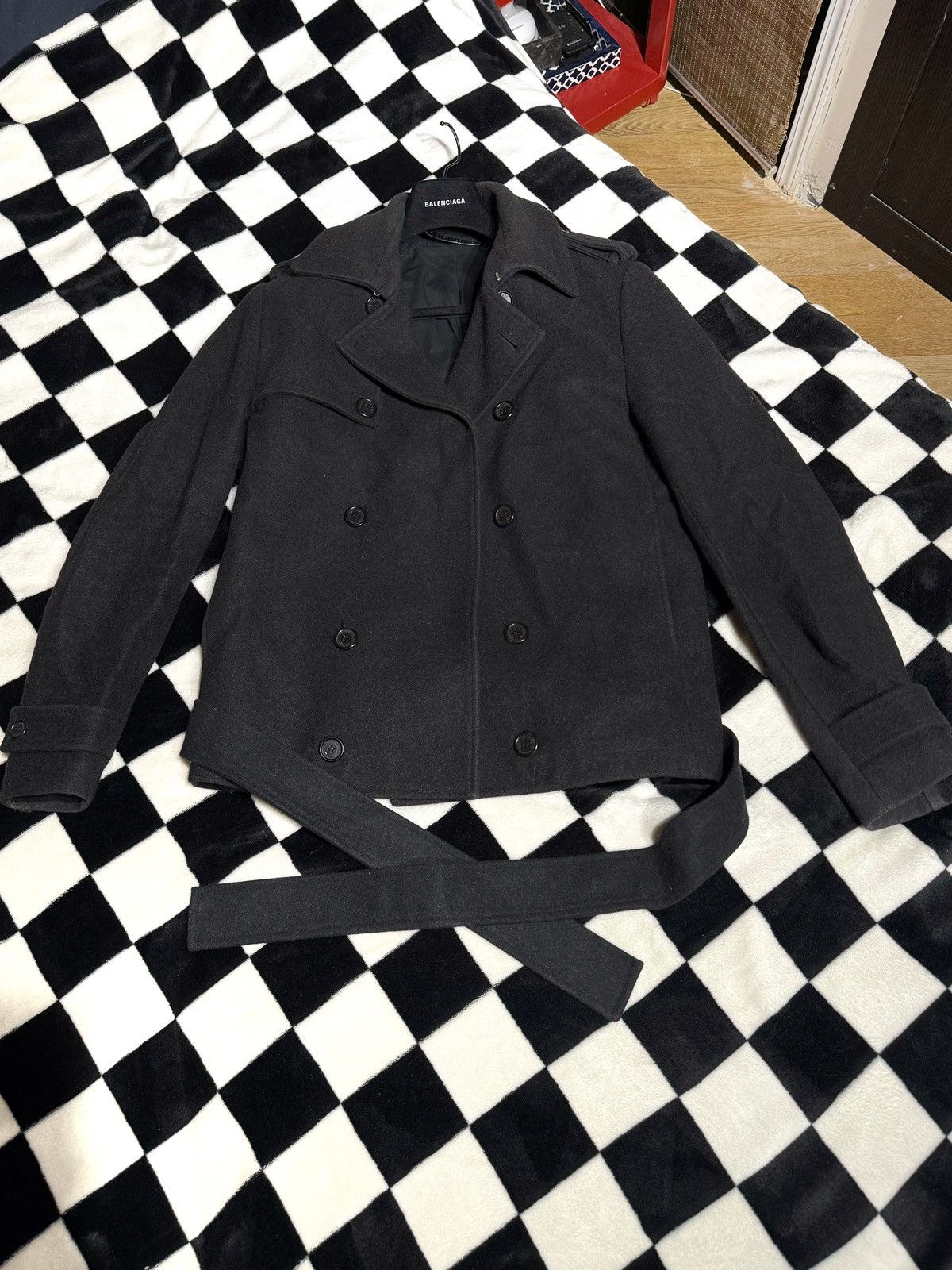 Kris Van Assche HEAVY PEACOAT CHARCOAL GRAY JACKET COAT Size US M / EU 48-50 / 2 - 1 Thumbnail