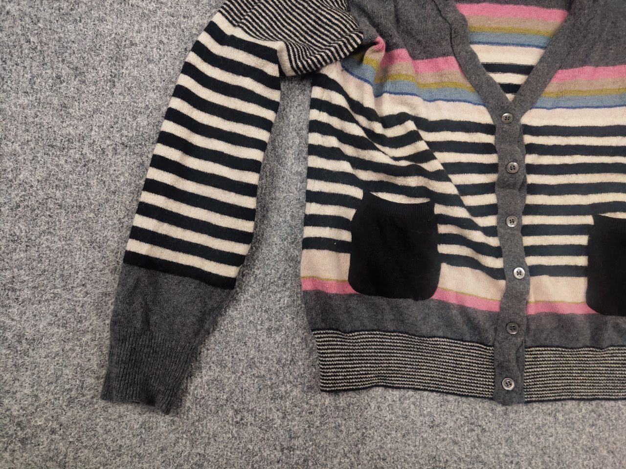 Moschino Moschino cheap & chic Wool Blend Button Striped Cardigan Size L / US 10 / IT 46 - 8 Thumbnail