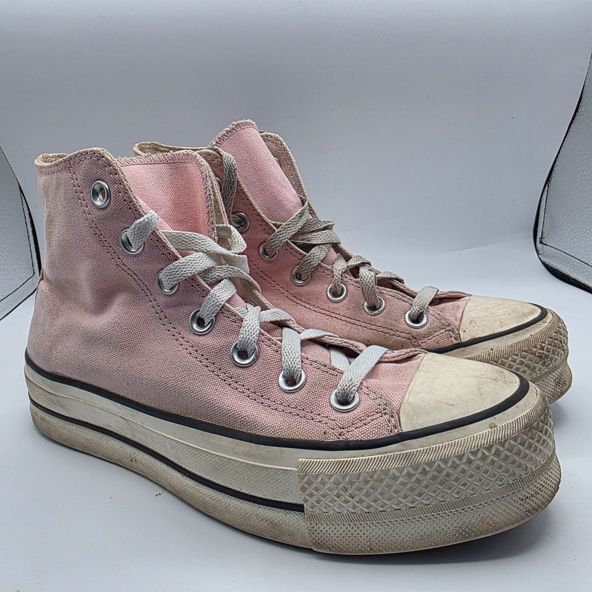 Converse Converse All Star High Top Womens Size 7 Pink Lace Up Platfo Size US 7 / IT 37 - 1 Thumbnail