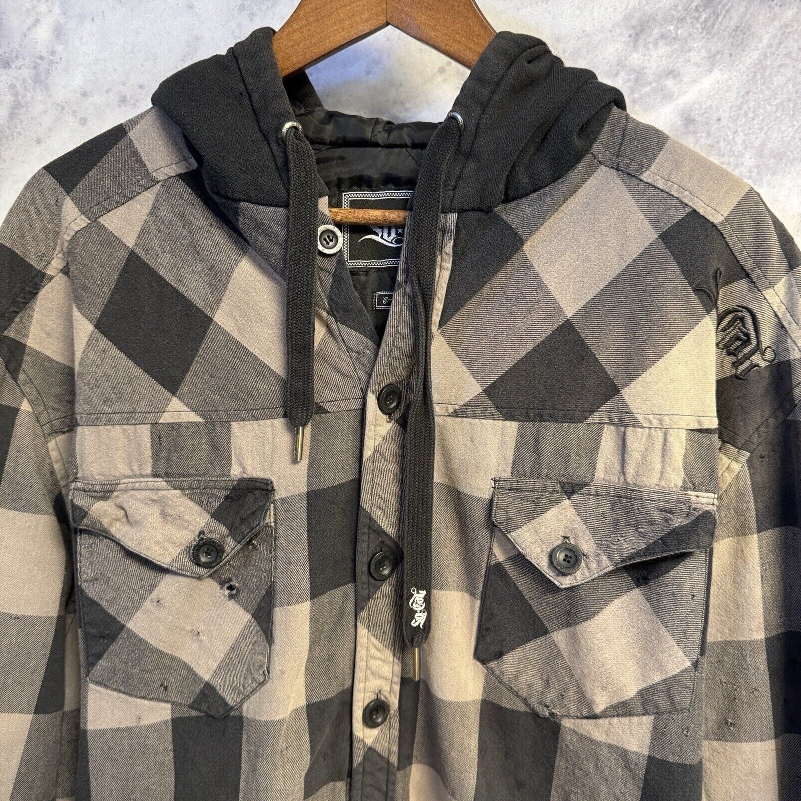 Vintage So Cal Button Up Jacket Mens XL Plaid Insulated Hoodie Embro Size US XL / EU 56 / 4 - 3 Thumbnail