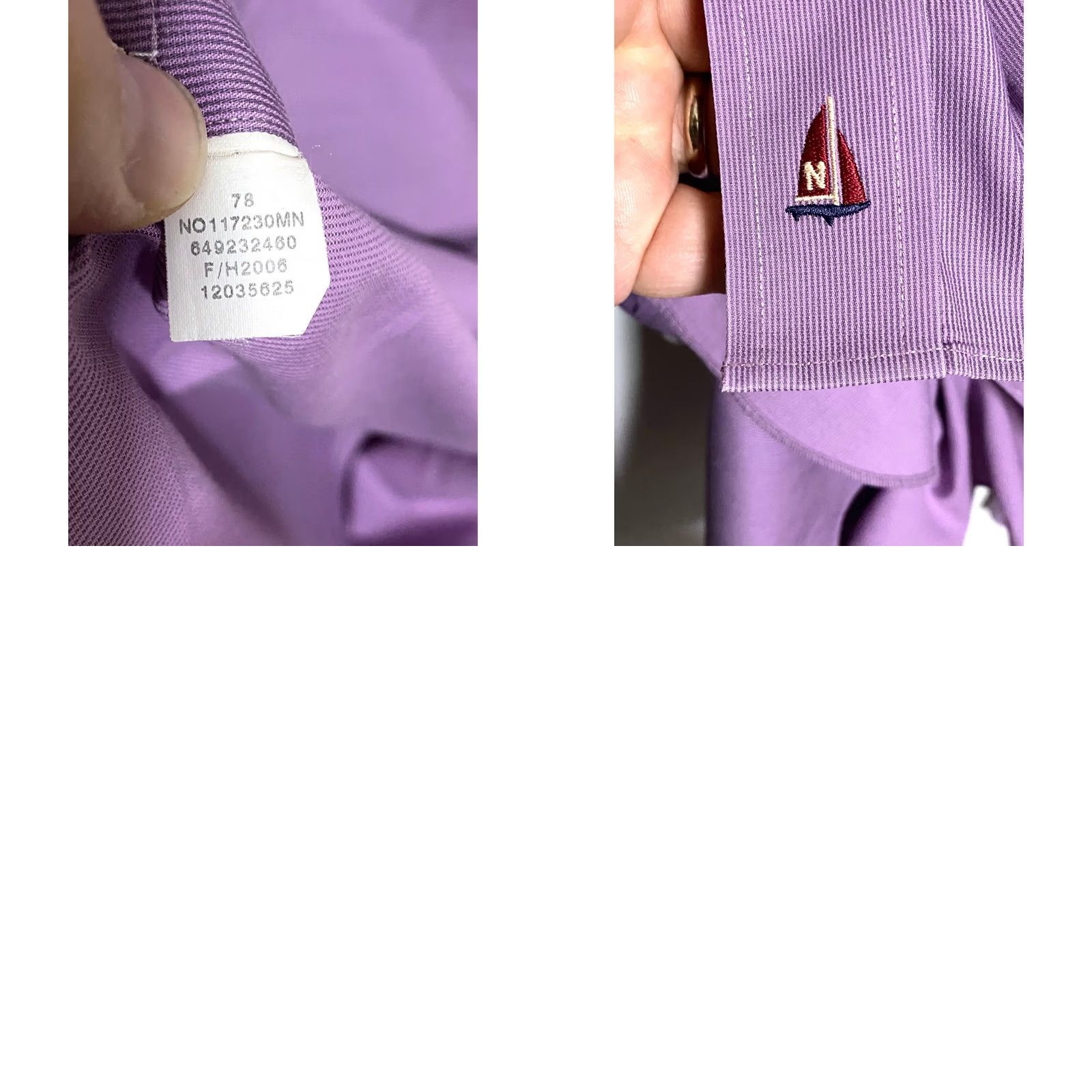 Nordstrom VTG Nordstrom Dress Shirt Mens 15.5 35 Purple Smart Care Wrinkle Free Button Size 42R - 8 Thumbnail